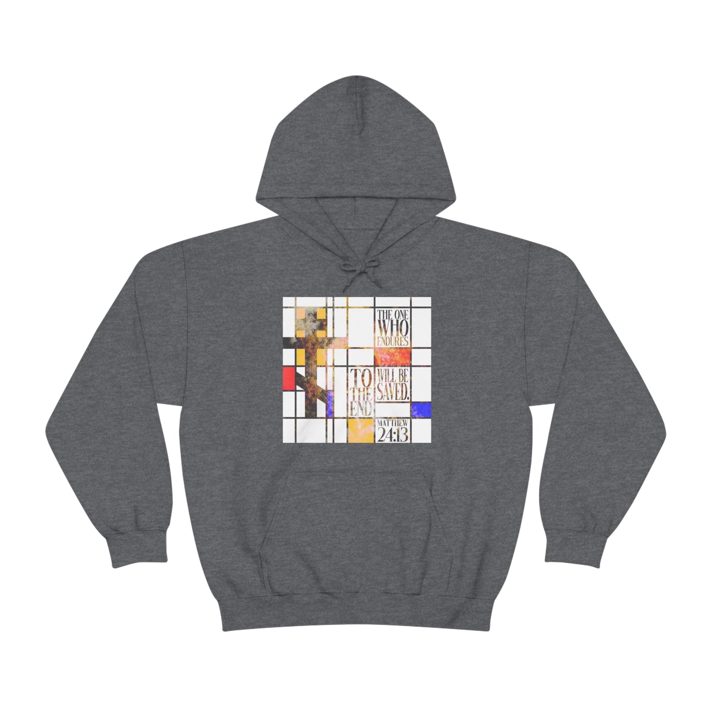The One Who Endures - Mondrian Design No. 2 | Orthodox Christian Hoodie / Hooded Sweatshirt