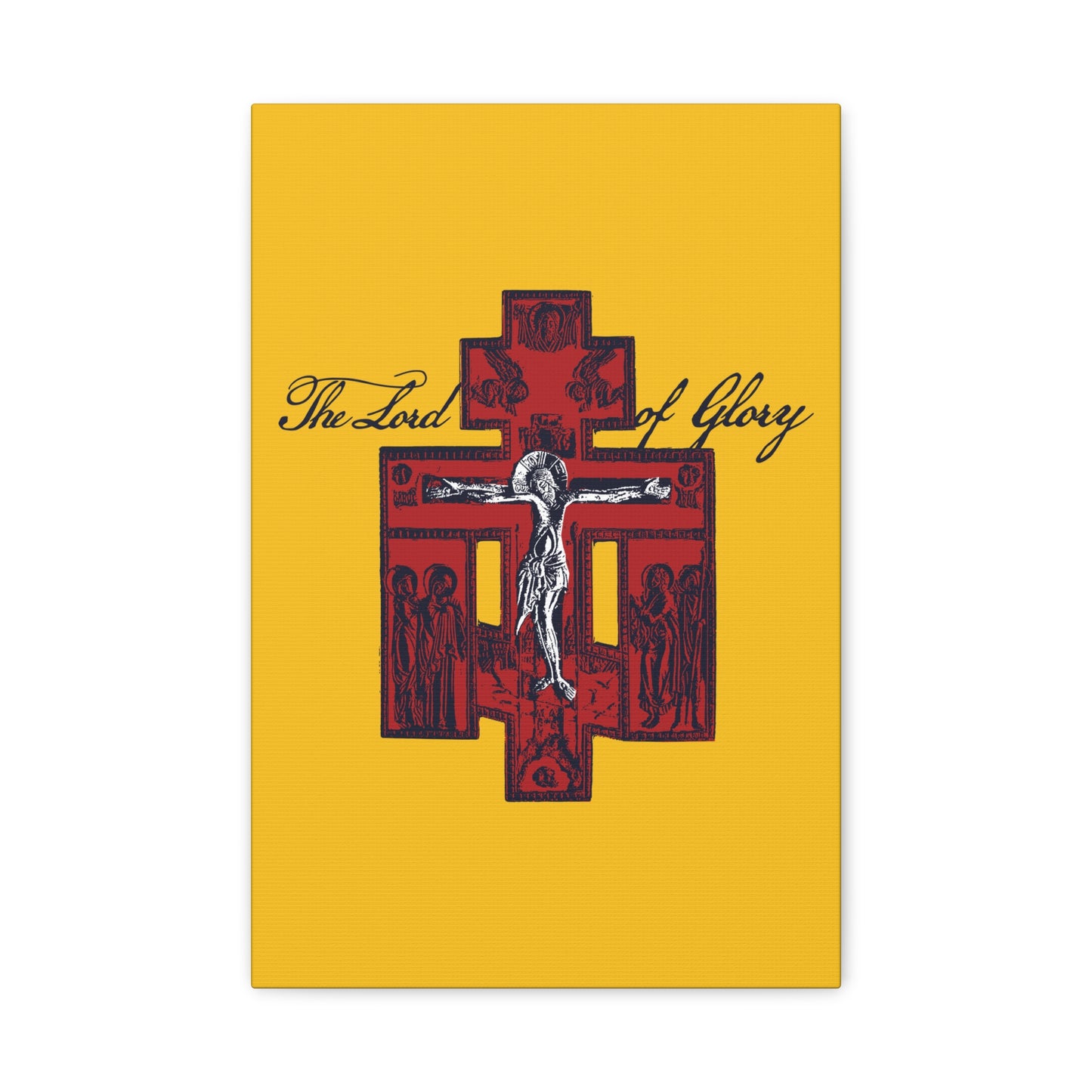 The Lord of Glory | Russian Golgotha Crucifix IconoGraphic (Gold BG) | 1 Corinthians 2:8 | Orthodox Christian Canvas Art