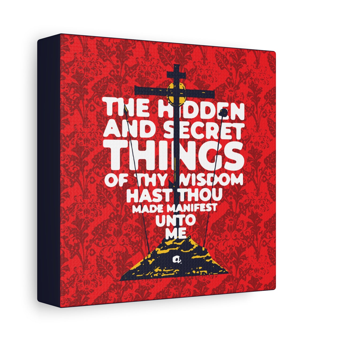 The Hidden and Secret Things of Thy Wisdom (Psalm 50/51) | Golgotha Cross | Skull of Adam | Orthodox Christian Canvas Art