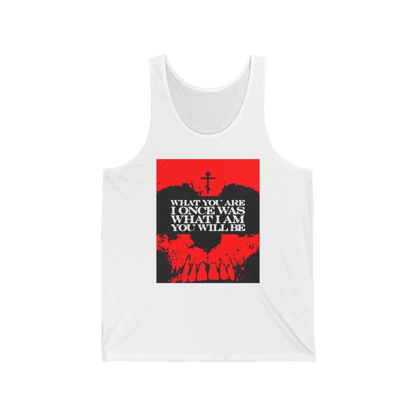 What You Are, I Once Was. What I Am, You Will Be | Memento Mori | Red Skull Remembrance of Death | Orthodox Christian Jersey Tank Top