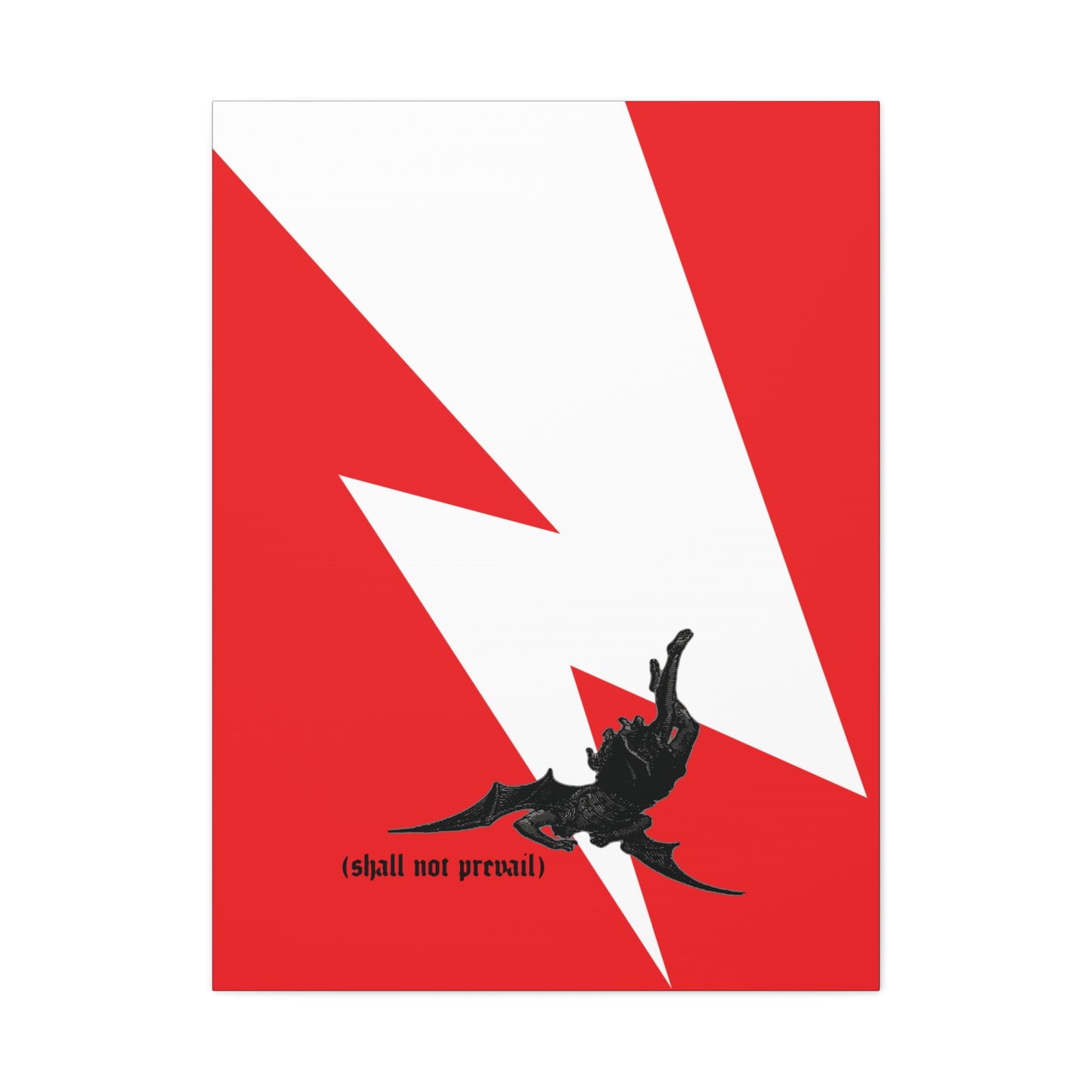 Shall Not Prevail | Satan Fell from Heaven Like Lightning (Luke 10:18) | Minimalist Design | Orthodox Christian Canvas Art
