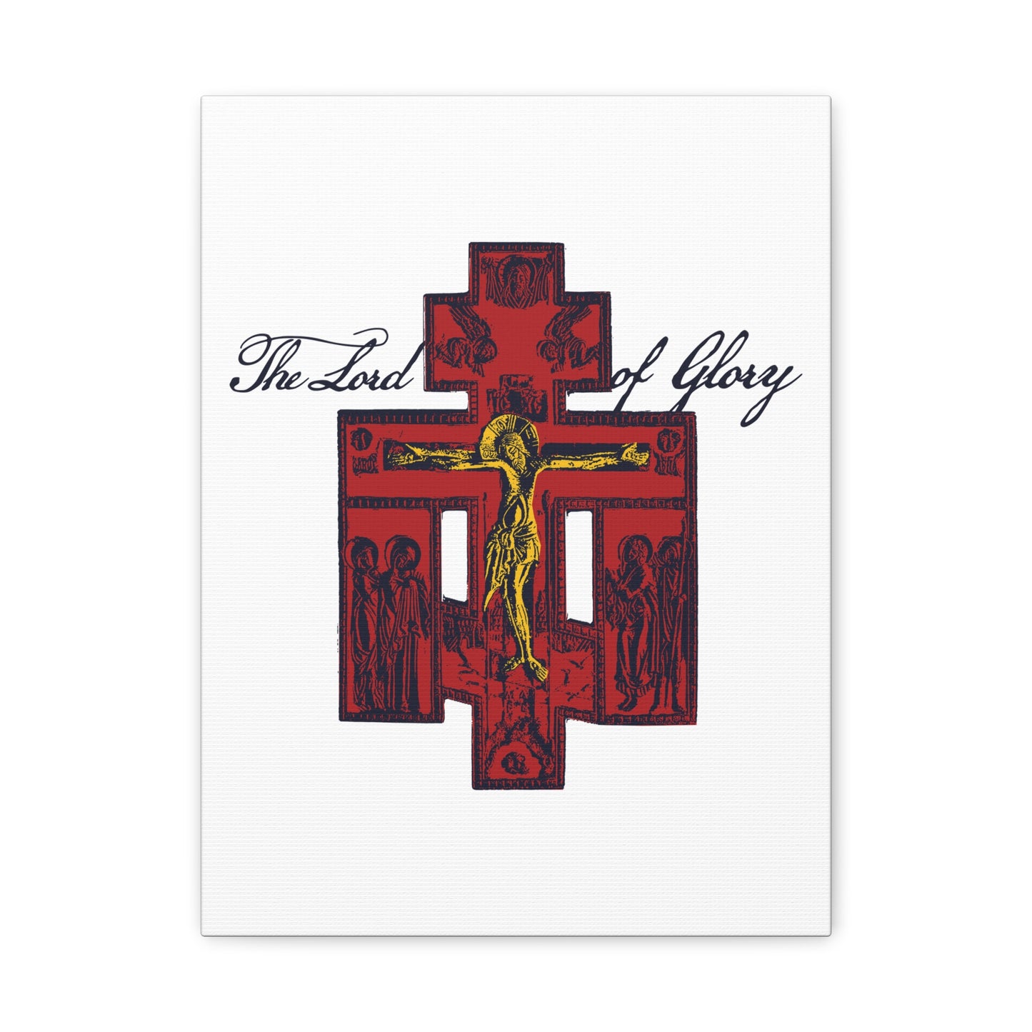The Lord of Glory | Russian Golgotha Crucifix IconoGraphic (White BG) | 1 Corinthians 2:8 | Orthodox Christian Canvas Art