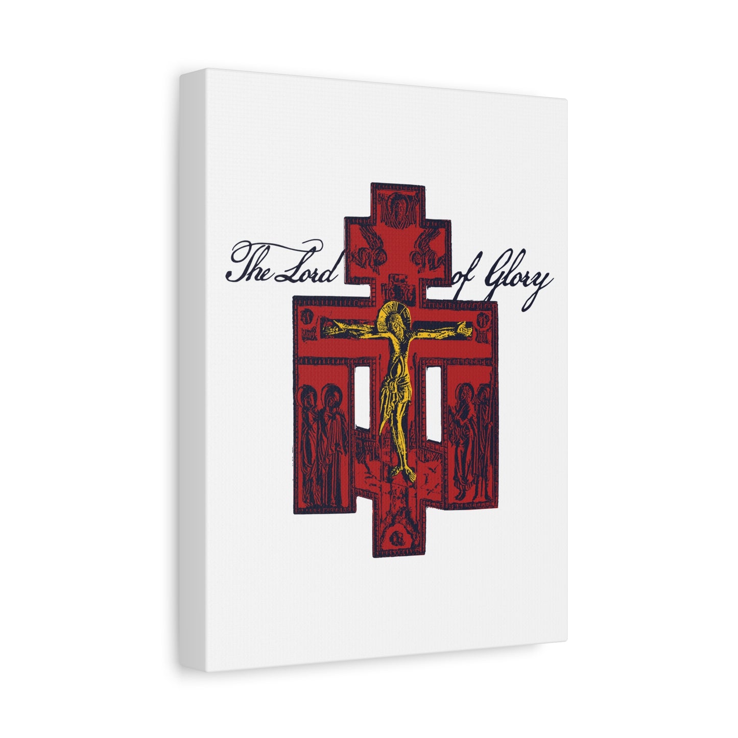 The Lord of Glory | Russian Golgotha Crucifix IconoGraphic (White BG) | 1 Corinthians 2:8 | Orthodox Christian Canvas Art