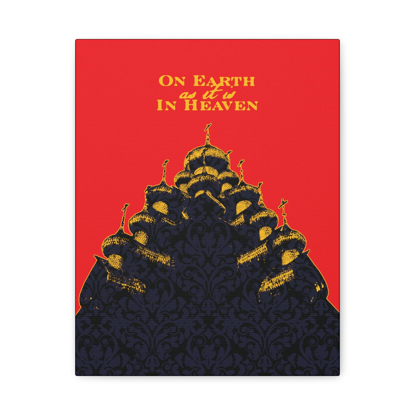 The Church: On Earth As It Is In Heaven | Lord's Prayer | Ancient Russian Wooden Church Design | Orthodox Christian Canvas Art