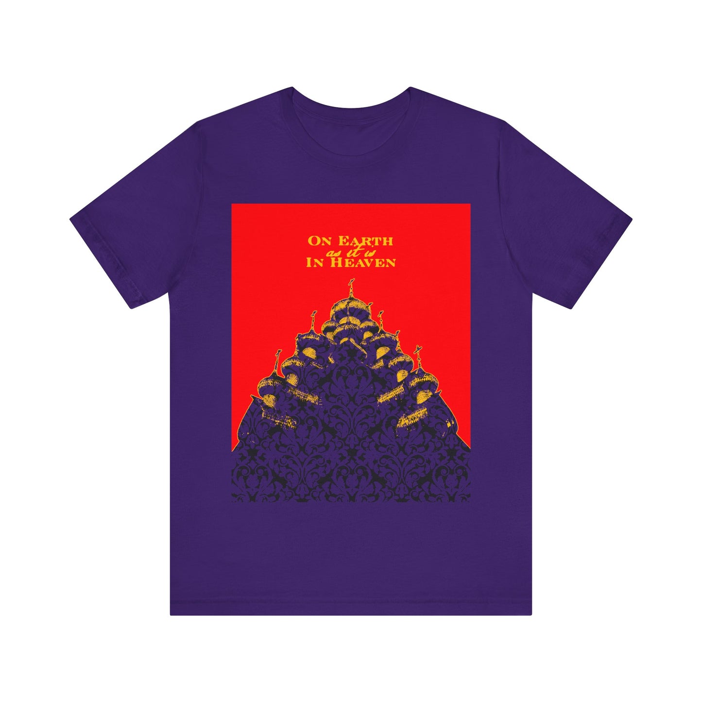 The Church: On Earth As It Is In Heaven | Lord's Prayer | Ancient Russian Wooden Church Design | Orthodox Christian Cotton T-Shirt