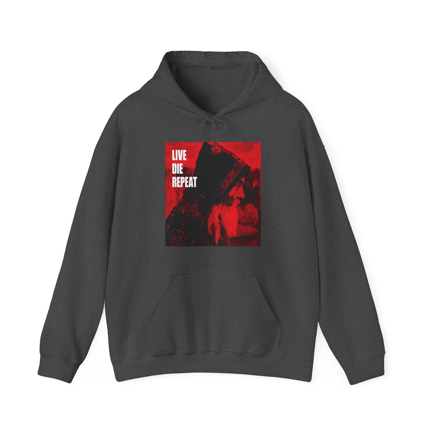 Live Die Repeat (Featuring "Monk" Artwork by Mikhail Nesterov) No. 1 | Orthodox Christian Hoodie / Hooded Sweatshirt