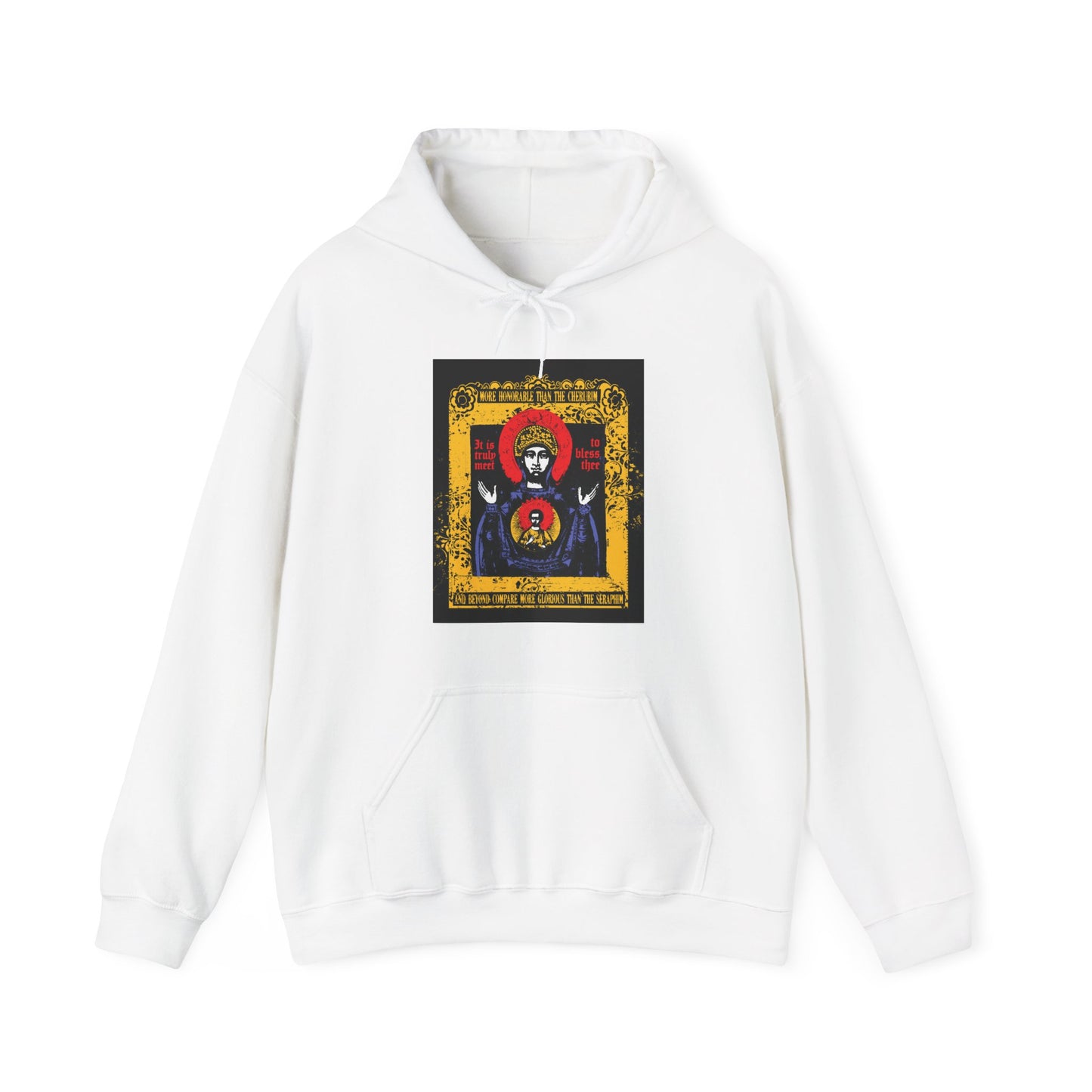 It is Truly Meet To Bless Thee Iconographic | Axion Estin Hymn to the Mother of God Theotokos | Orthodox Christian Hoodie