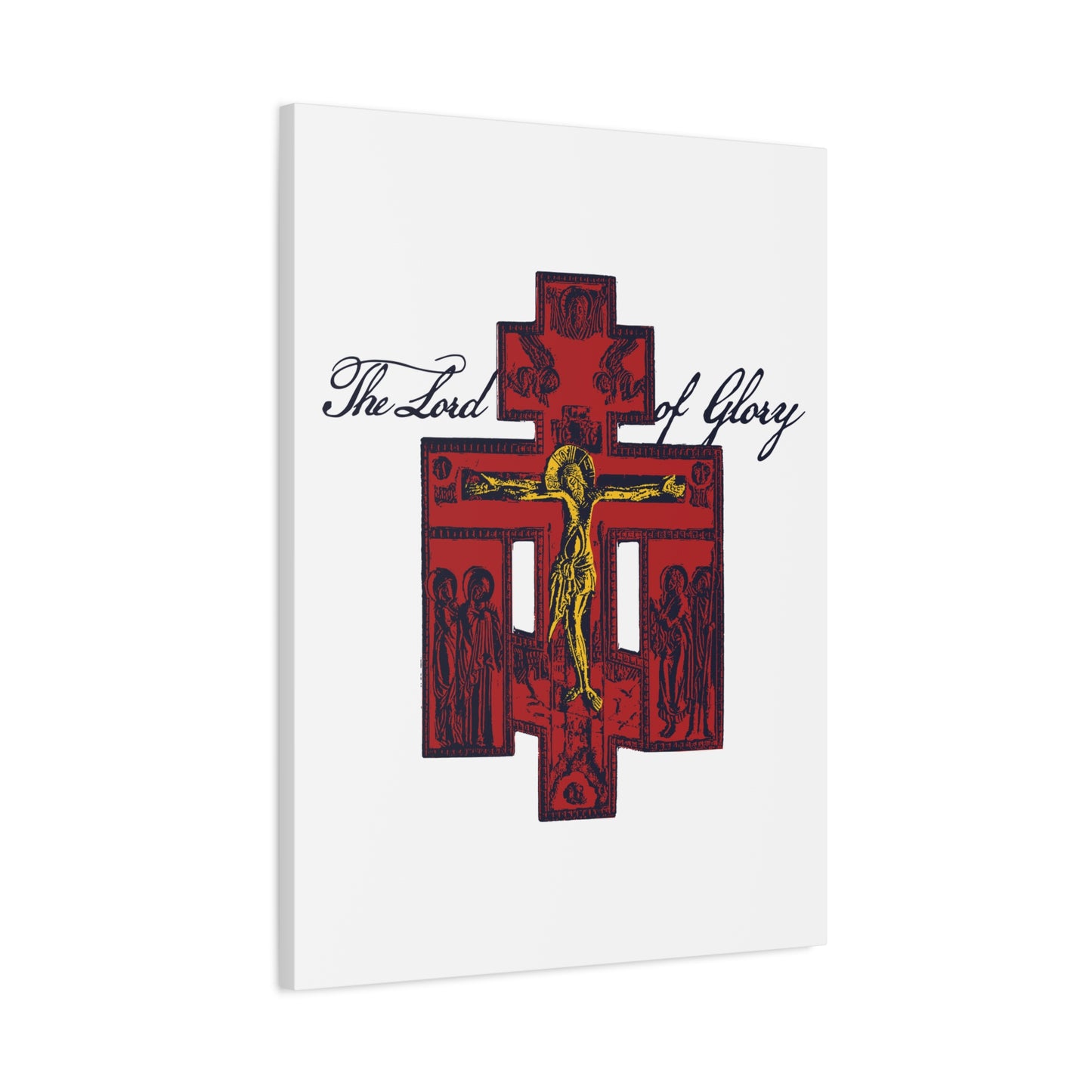 The Lord of Glory | Russian Golgotha Crucifix IconoGraphic (White BG) | 1 Corinthians 2:8 | Orthodox Christian Canvas Art