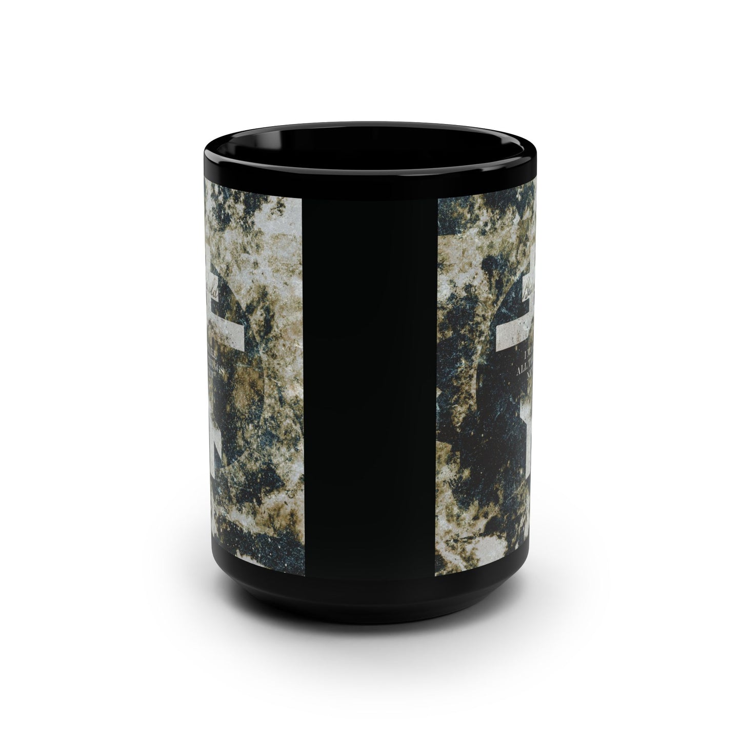 Behold, I Make All Things New | Revelation 21:5 | Cosmic Textured Orthodox Cross | Parousia | Orthodox Christian Black Mug