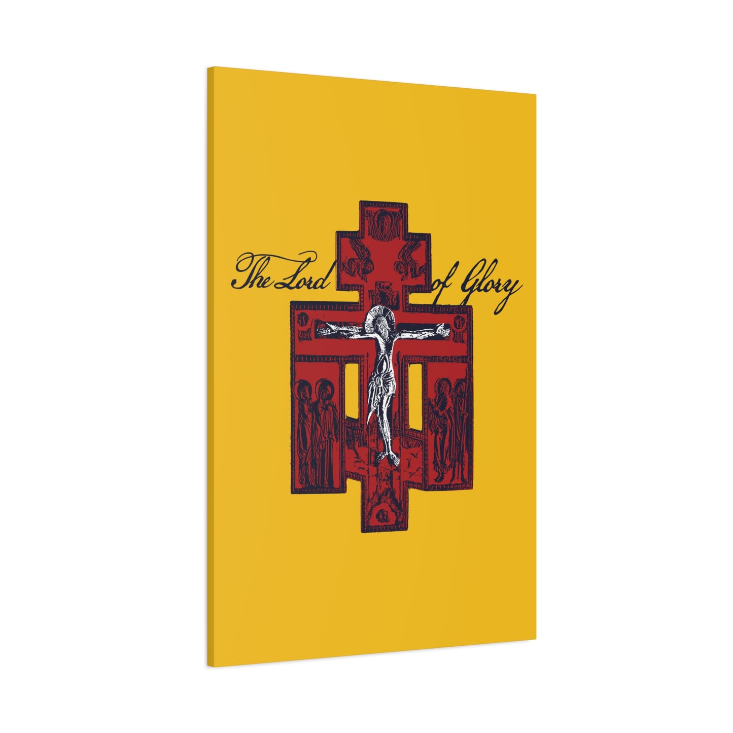 The Lord of Glory | Russian Golgotha Crucifix IconoGraphic (Gold BG) | 1 Corinthians 2:8 | Orthodox Christian Canvas Art