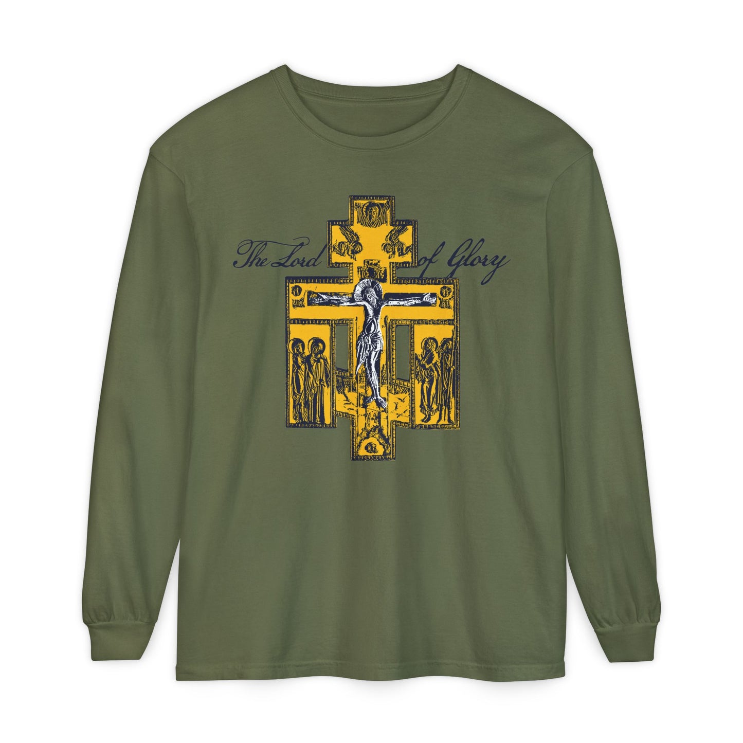 The Lord of Glory | Russian Golgotha Crucifix IconoGraphic | 1 Corinthians 2:8 | Orthodox Christian Long Sleeve Shirt
