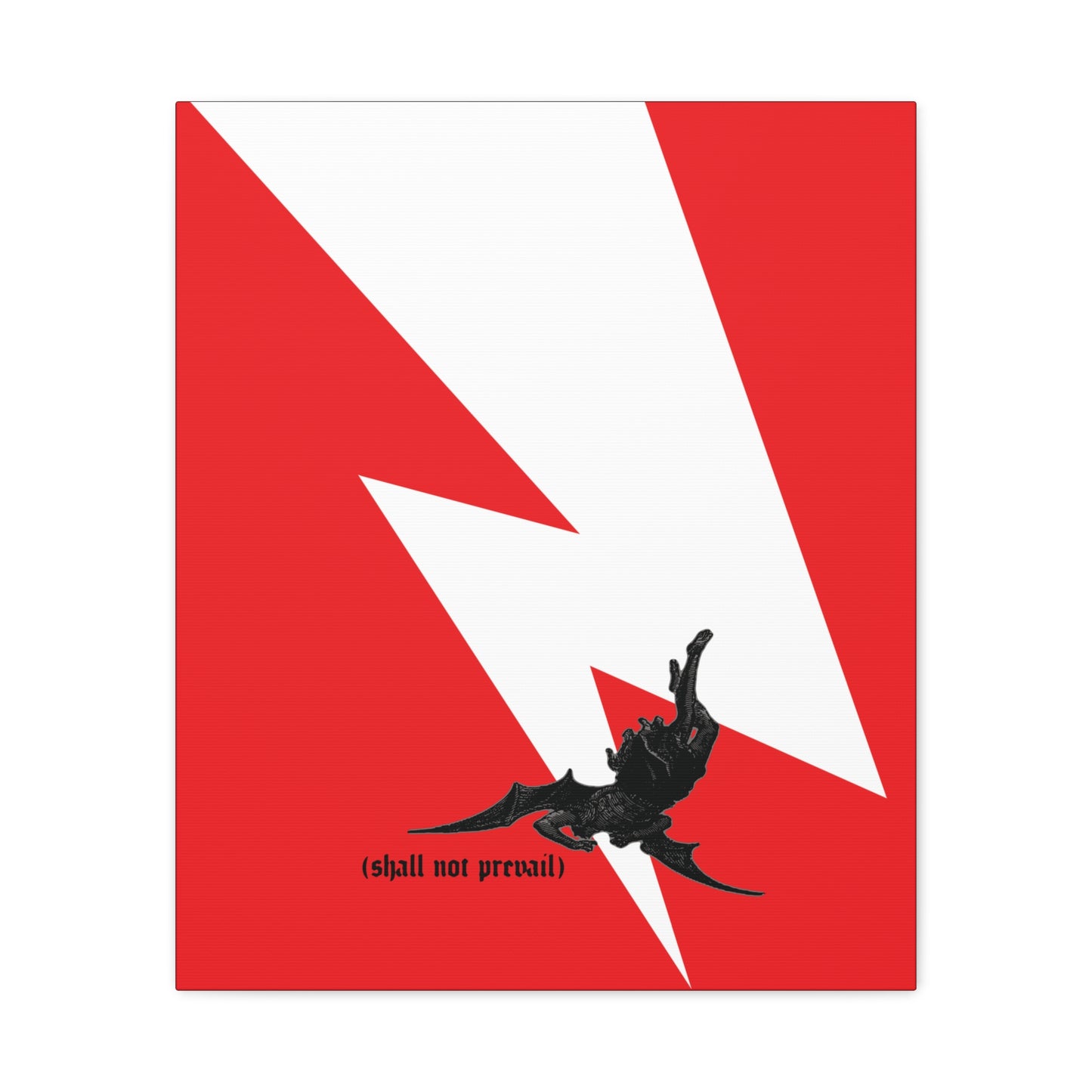 Shall Not Prevail | Satan Fell from Heaven Like Lightning (Luke 10:18) | Minimalist Design | Orthodox Christian Canvas Art