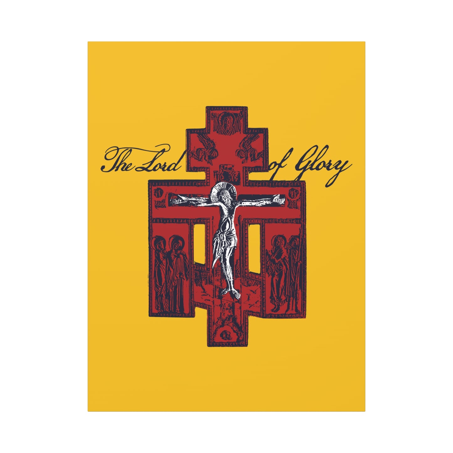 The Lord of Glory | Russian Golgotha Crucifix IconoGraphic (Gold BG) | 1 Corinthians 2:8 | Orthodox Christian Canvas Art