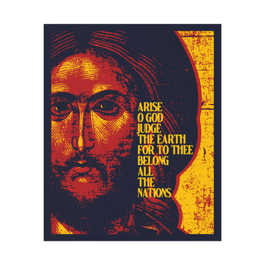 Arise, O God, Judge the Earth (Psalm 82/81) | Jesus Christ Russian Style IconoGraphic | Orthodox Christian Art Poster