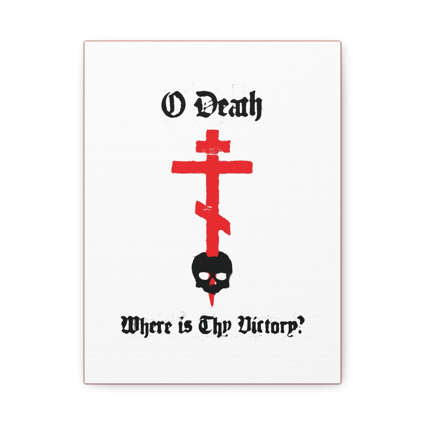 O Death Where is Thy Victory? 1 Cor 15:55 | Cross Stabbing Skull | Spraypaint Aesthetic | Orthodox Christian Canvas Art