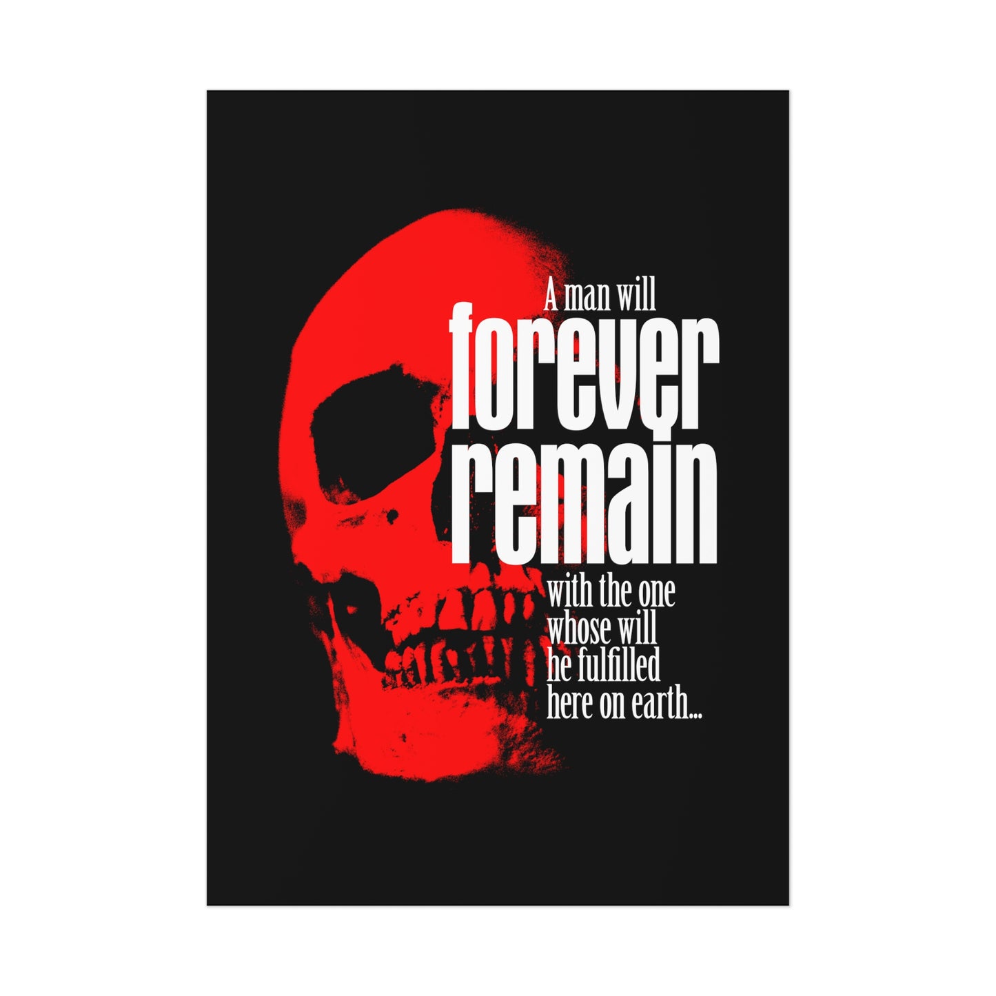 A man will forever remain... | You cannot serve two masters | Red Skull Horror Movie Poster Aesthetic | Orthodox Christian Art Poster