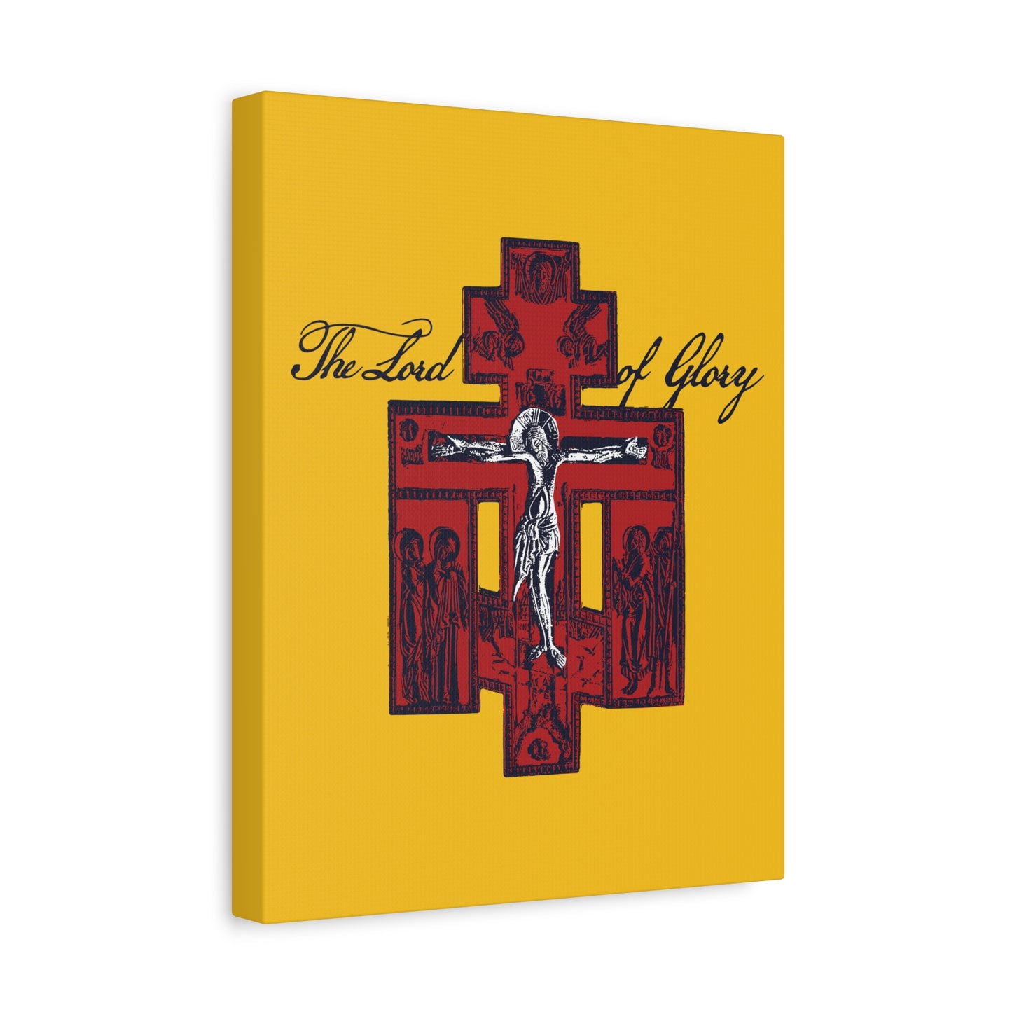 The Lord of Glory | Russian Golgotha Crucifix IconoGraphic (Gold BG) | 1 Corinthians 2:8 | Orthodox Christian Canvas Art