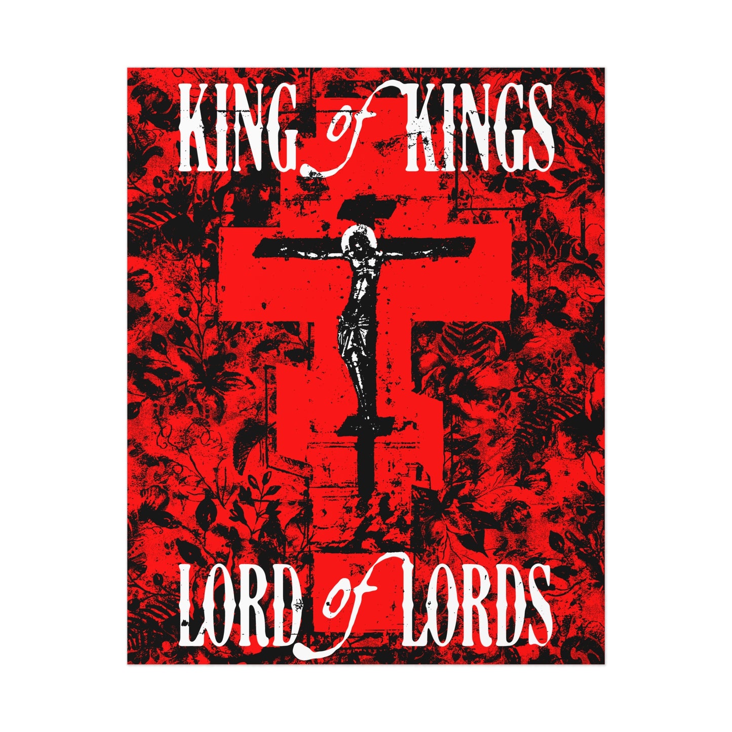 King of Kings, Lord of Lords (Jesus Christ Crucifix IconoGraphic) No. 1 | Orthodox Christian Art Poster