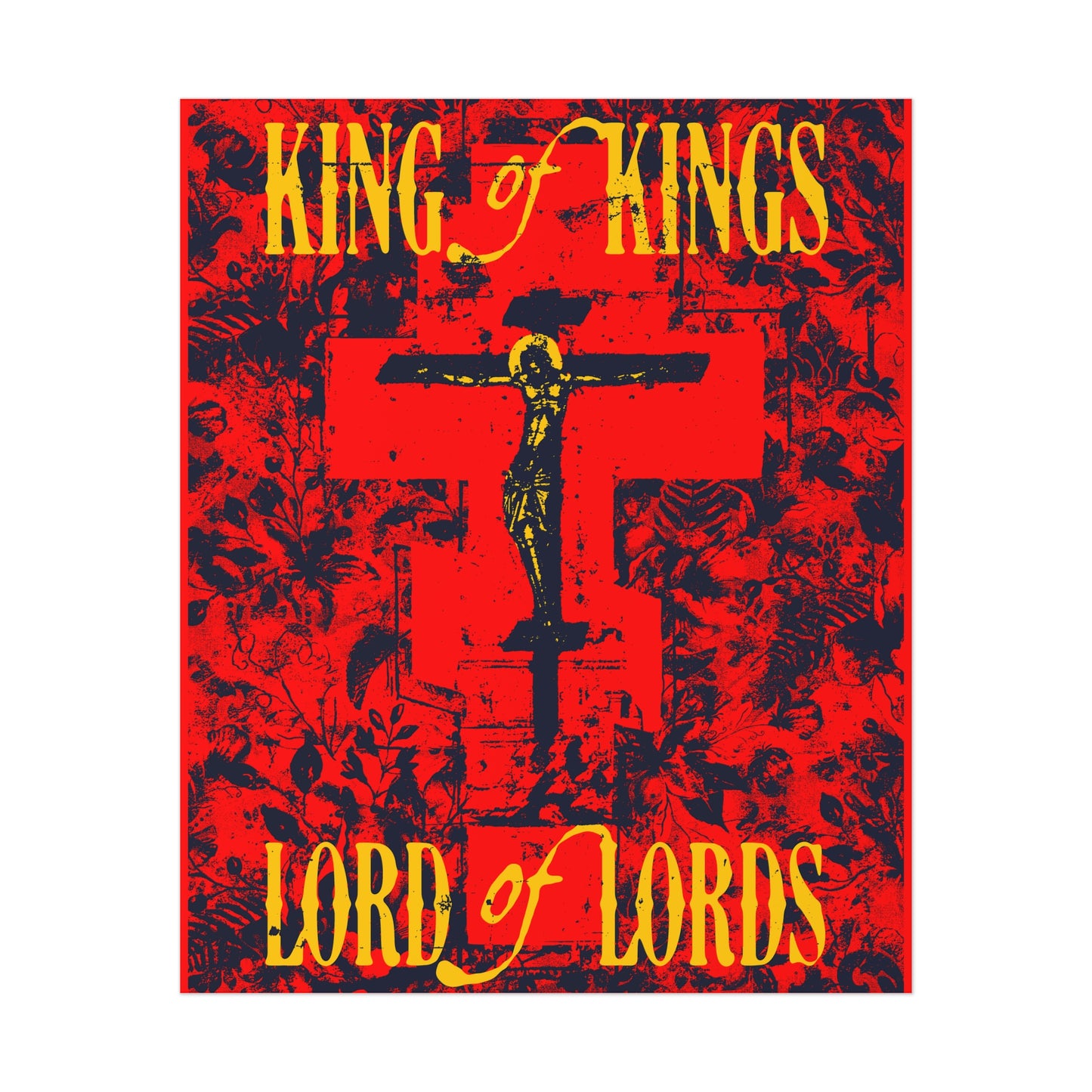 King of Kings, Lord of Lords (Jesus Christ Crucifix IconoGraphic) No. 2 | Orthodox Christian Art Poster