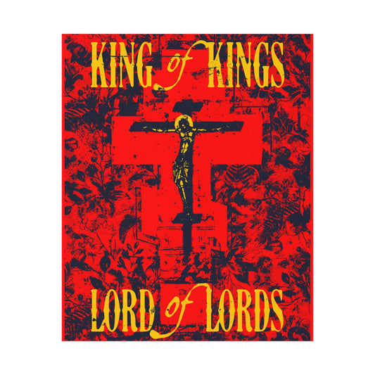King of Kings, Lord of Lords (Jesus Christ Crucifix IconoGraphic) No. 2 | Orthodox Christian Art Poster