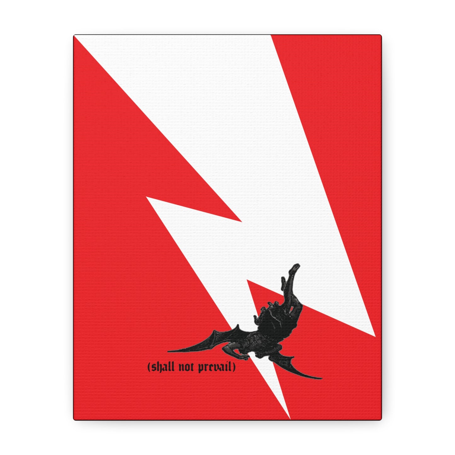 Shall Not Prevail | Satan Fell from Heaven Like Lightning (Luke 10:18) | Minimalist Design | Orthodox Christian Canvas Art