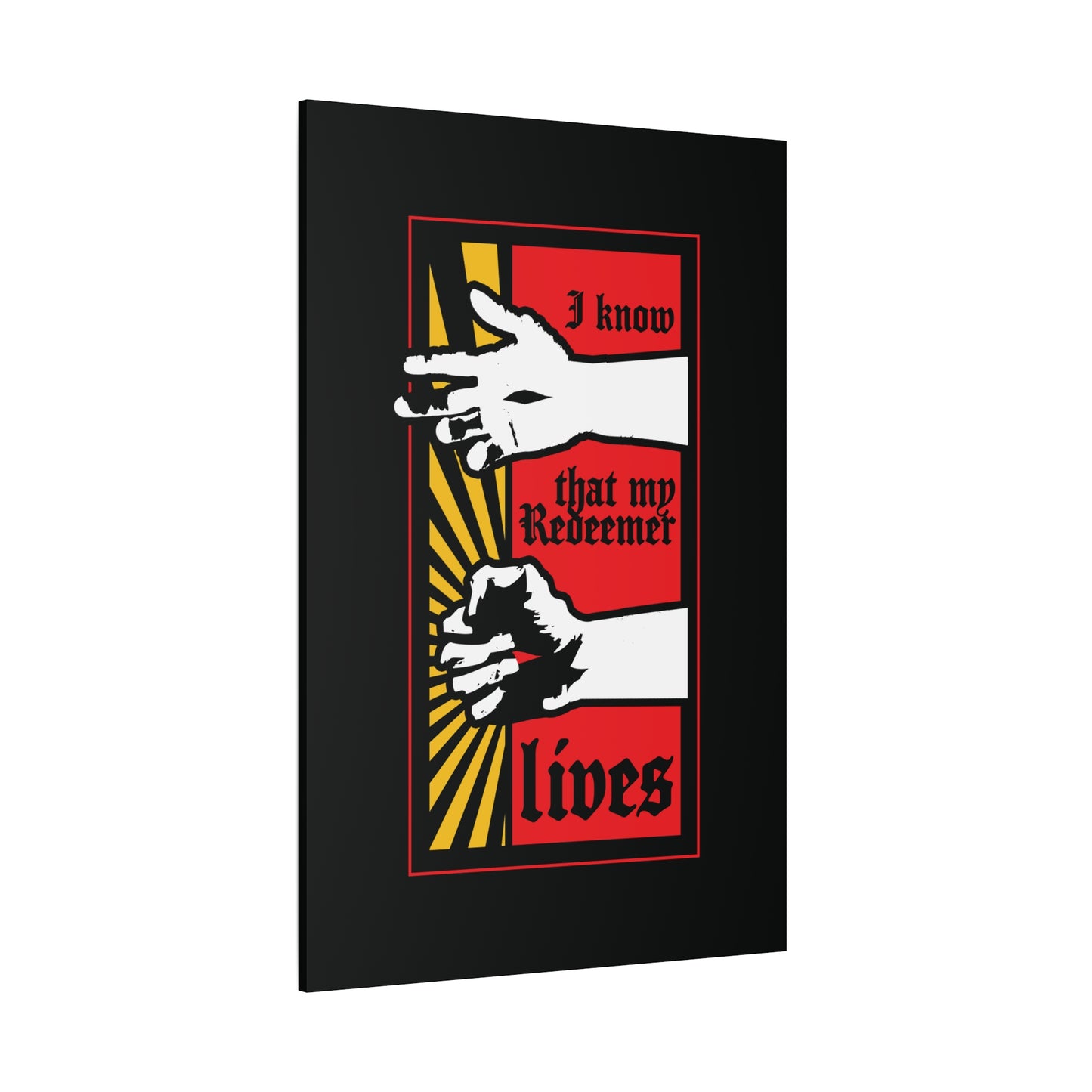 I Know That My Redeemer Lives (Job 19:25) | Comic Book Style Design | Resurrected Jesus Fist with Divine Power | Orthodox Christian Wall Art