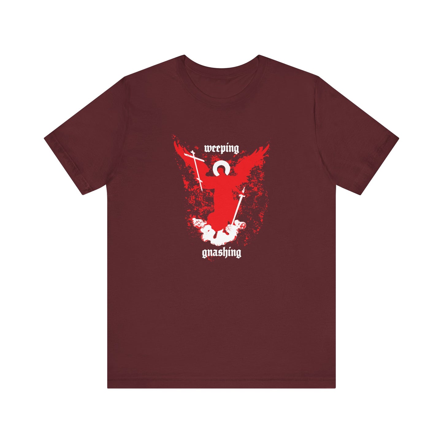 Weeping and Gnashing (Matthew 13:41, Apocalypse Angel IconoGraphic) No. 1 | Orthodox Christian T-Shirt