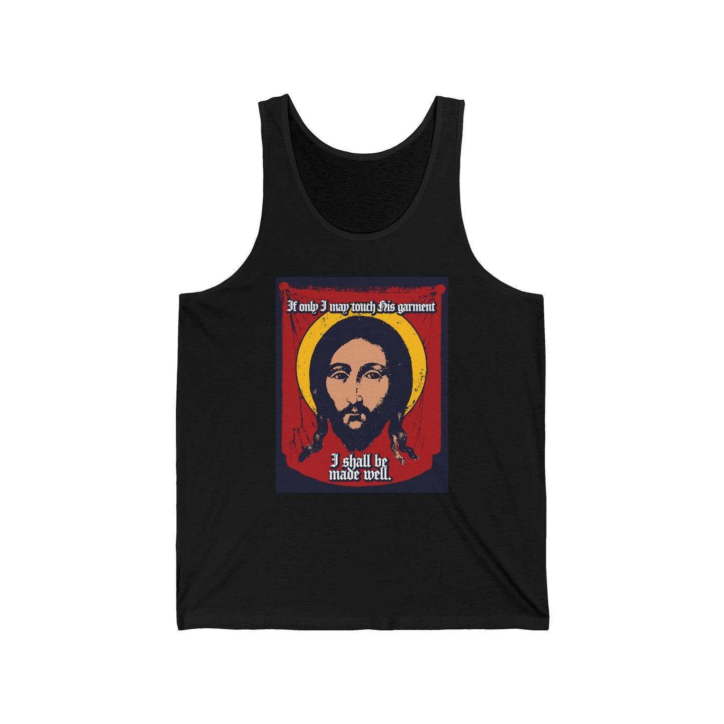 If Only I May Touch His Garment, I Shall Be Made Well (Matthew 9:21) No. 1 | Orthodox Christian Jersey Tank Top / Sleeveless Shirt