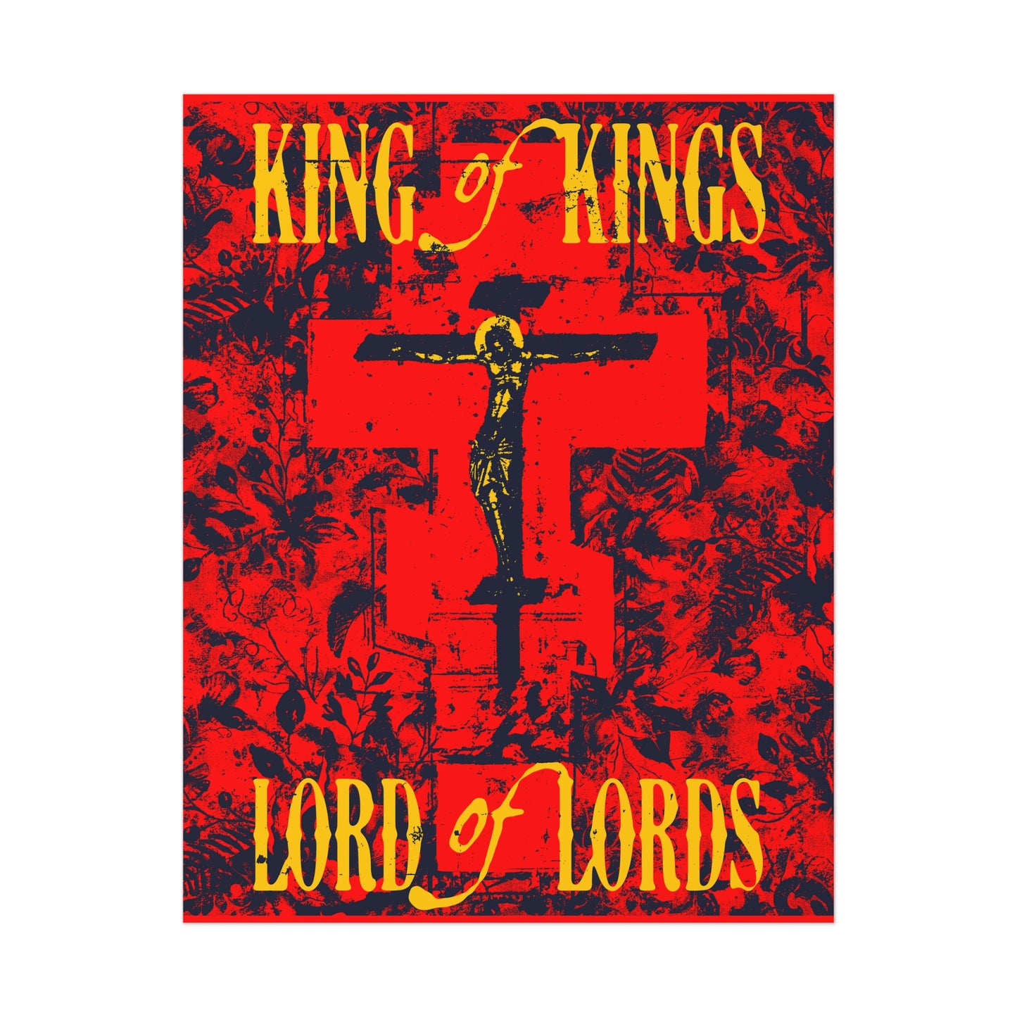 King of Kings, Lord of Lords (Jesus Christ Crucifix IconoGraphic) No. 2 | Orthodox Christian Art Poster