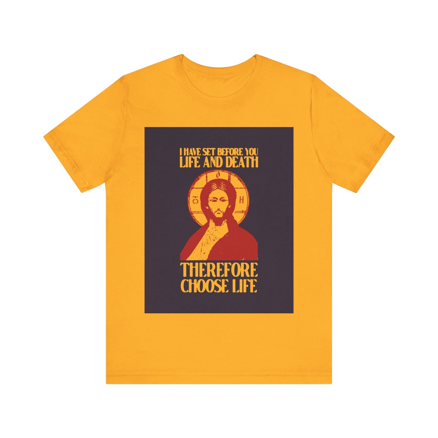 I Have Set Before You Life and Death (Deut. 30:11-20) Blue Design No. 1 | Orthodox Christian T-Shirt