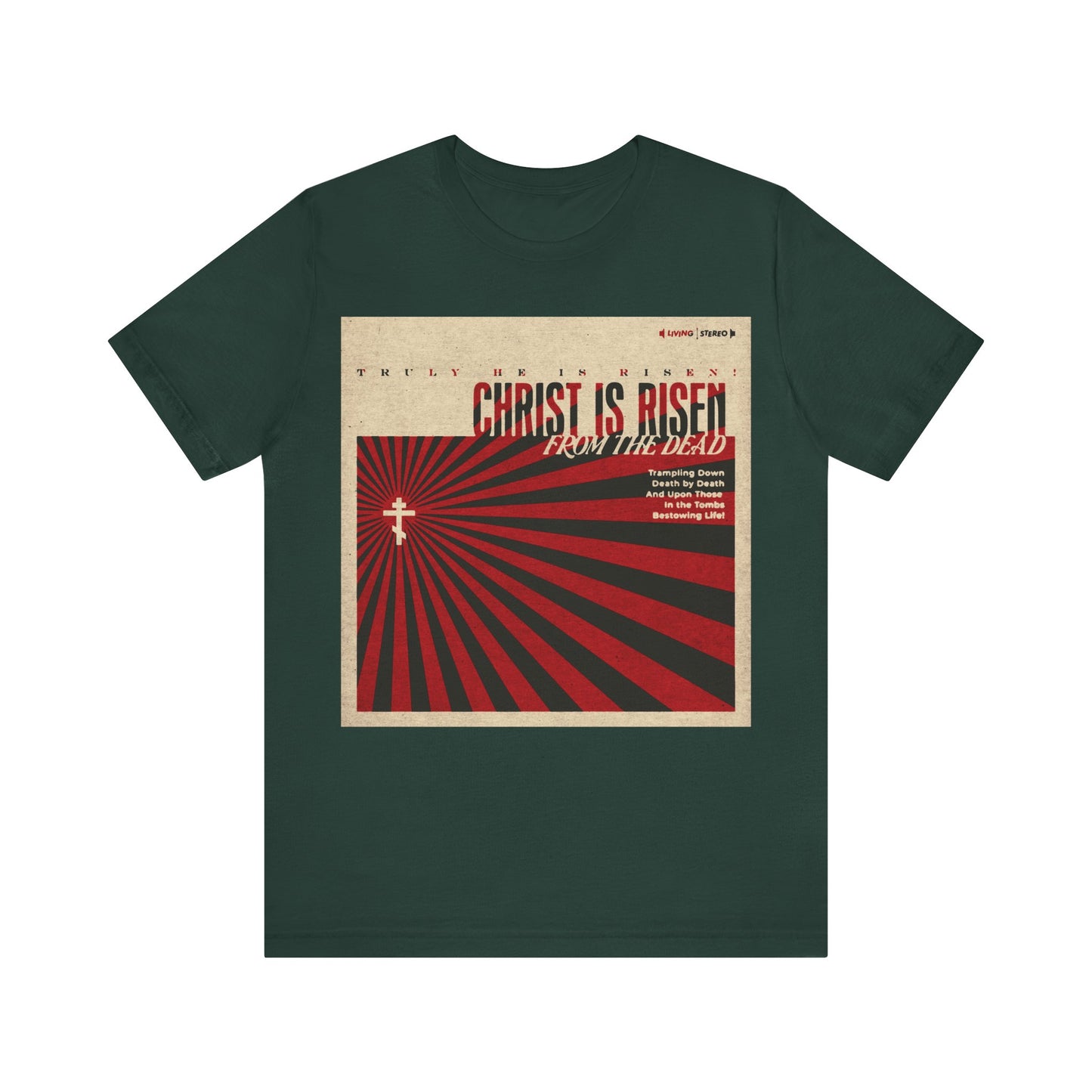 Christ is Risen from the Dead | Paschal Troparion | Retro LP Cover Design | Orthodox Christian T-Shirt