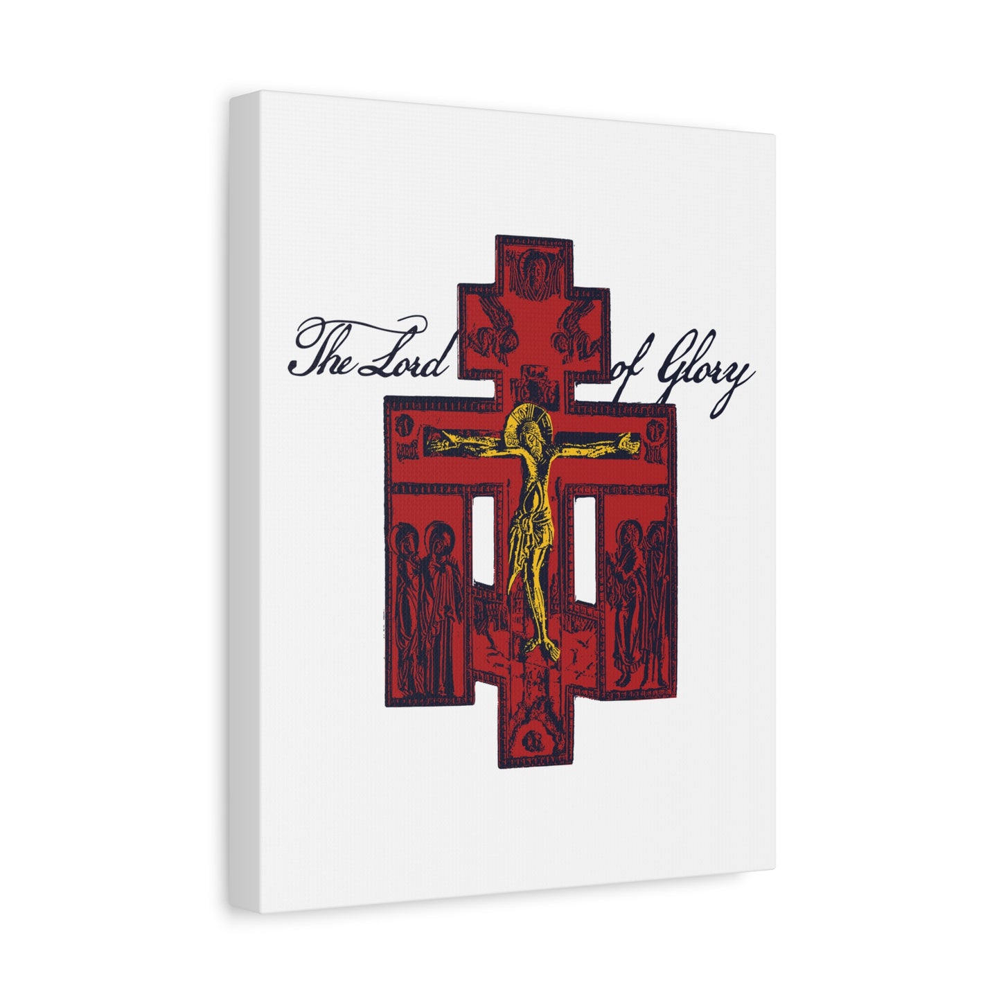 The Lord of Glory | Russian Golgotha Crucifix IconoGraphic (White BG) | 1 Corinthians 2:8 | Orthodox Christian Canvas Art