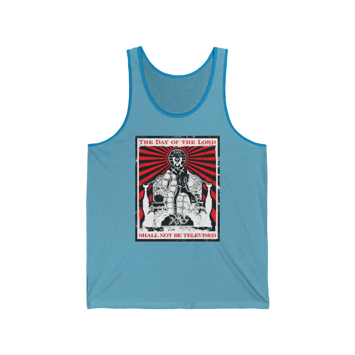 The Day of the Lord Shall Not Be Televised | Jesus Christ Enthroned Iconographic | Second Coming | Revelation | Orthodox Christian Jersey Tank Top