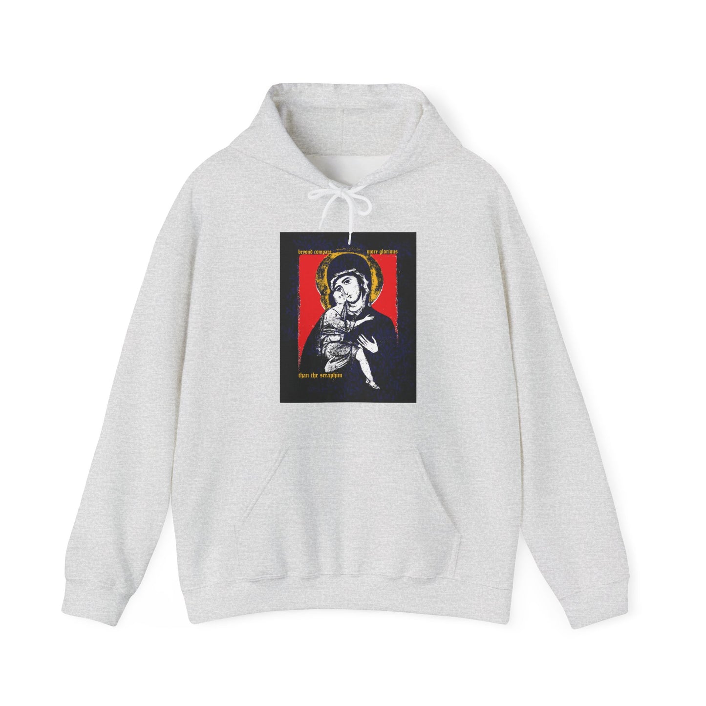 Beyond Compare More Glorious Than the Seraphim | Vladimir Theotokos Iconographic | Orthodox Christian Hoodie
