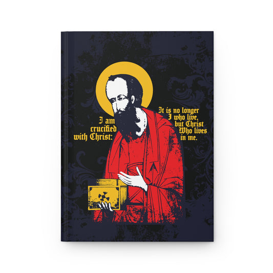 St Paul Holding Gospel Iconographic | I am crucified with Christ (Galatians 2:20) | Orthodox Christian Hardcover Journal