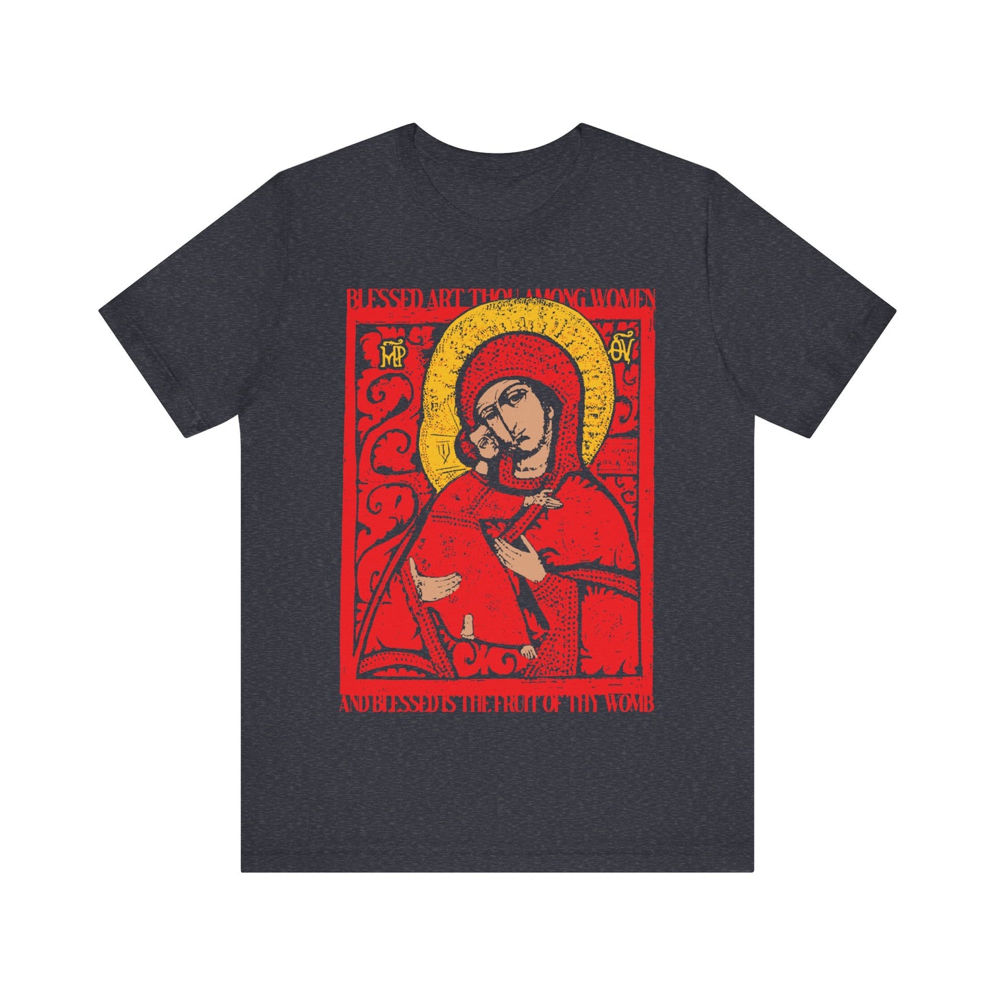 Vladimir Theotokos Icon (Blessed Art Thou Among Women) No. 1 | Orthodox Christian T-Shirt