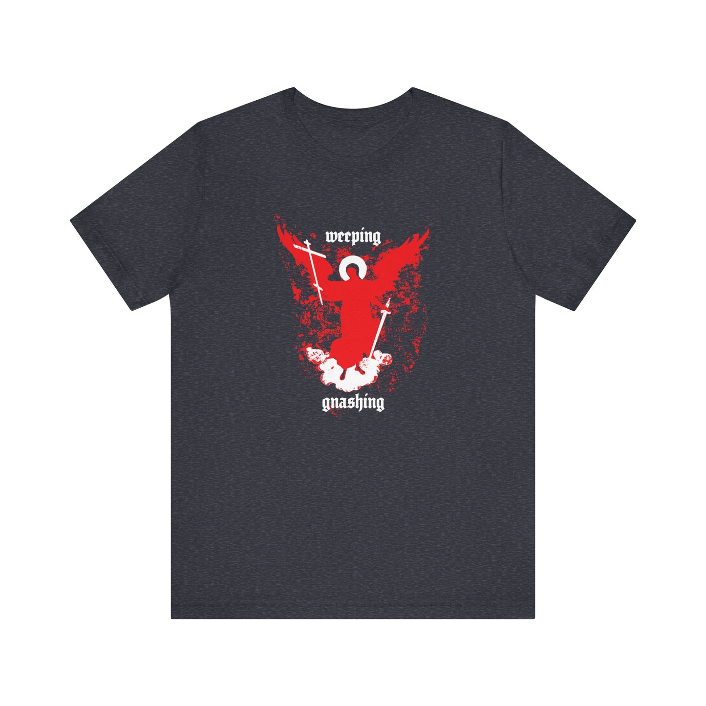 Weeping and Gnashing (Matthew 13:41, Apocalypse Angel IconoGraphic) No. 1 | Orthodox Christian T-Shirt
