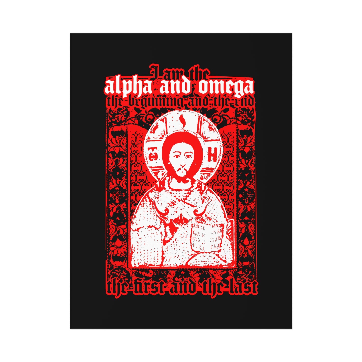 Christ Pantocrator IconoGraphik No. 2 (Alpha and Omega) | Orthodox Christian Art Poster