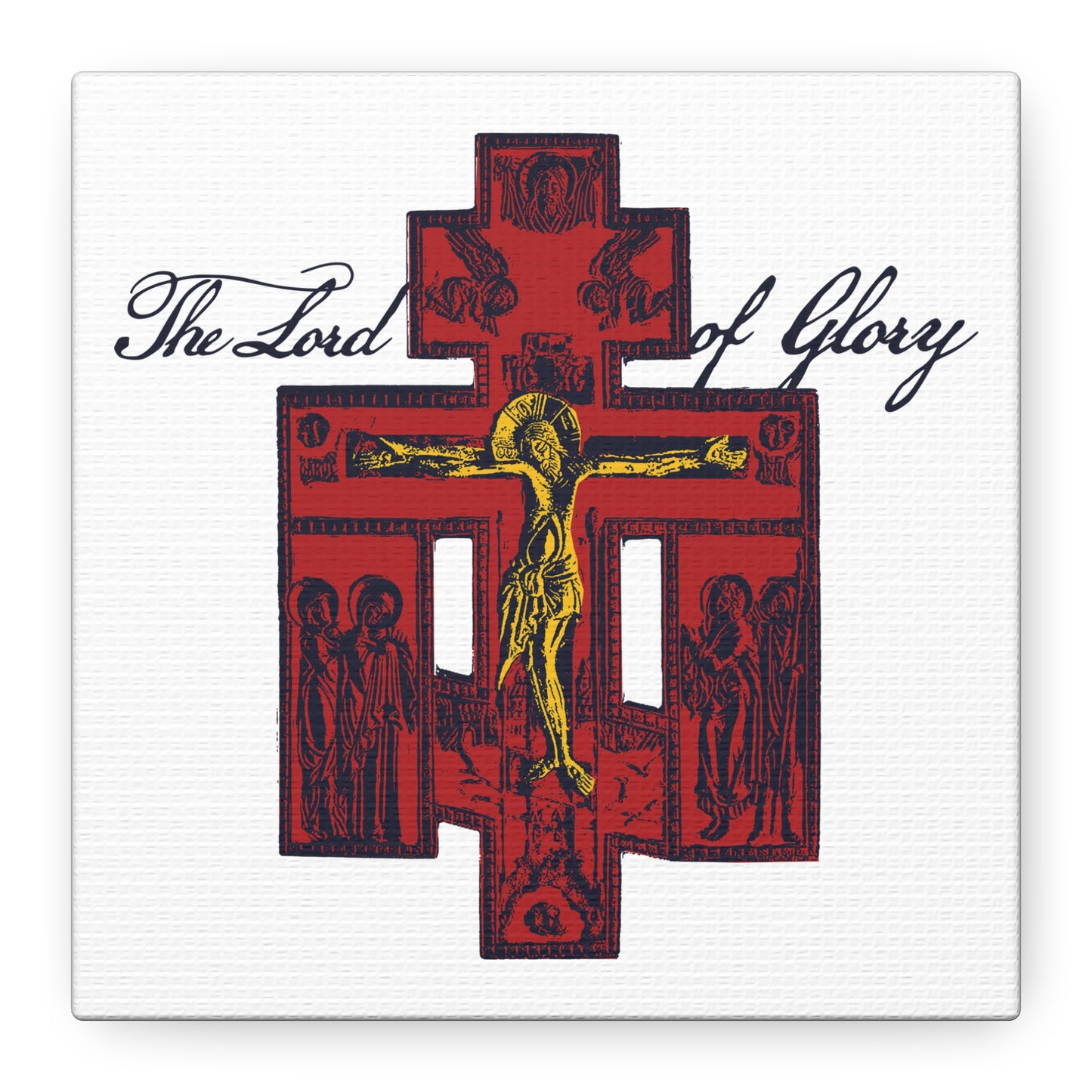 The Lord of Glory | Russian Golgotha Crucifix IconoGraphic (White BG) | 1 Corinthians 2:8 | Orthodox Christian Canvas Art