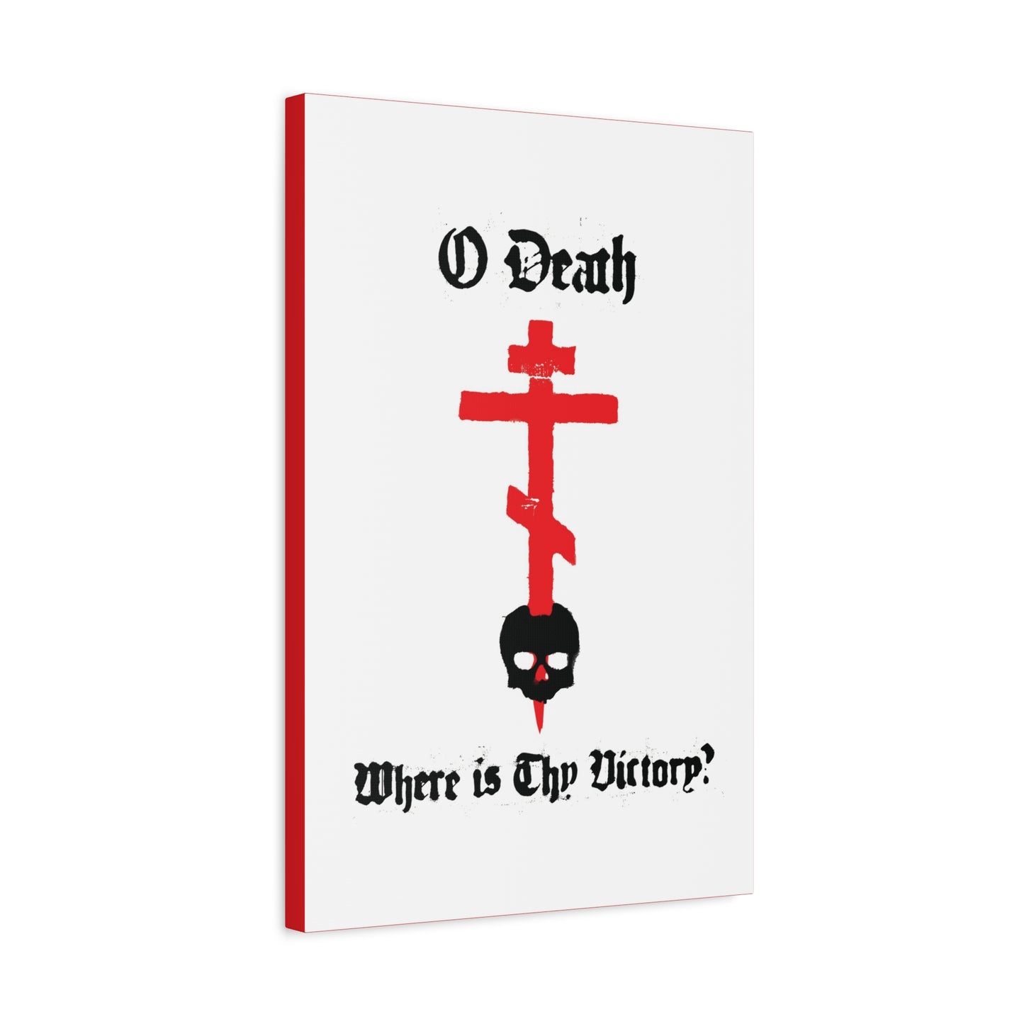 O Death Where is Thy Victory? 1 Cor 15:55 | Cross Stabbing Skull | Spraypaint Aesthetic | Orthodox Christian Canvas Art