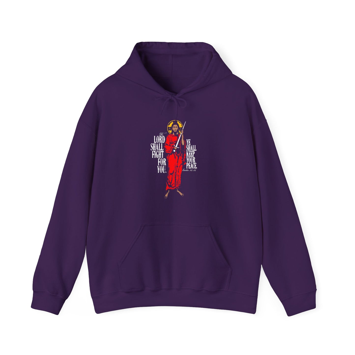 The Lord Shall Fight For You (Exodus 14:14) | Jesus Christ with Sword IconoGraphic | Orthodox Christian Hoodie