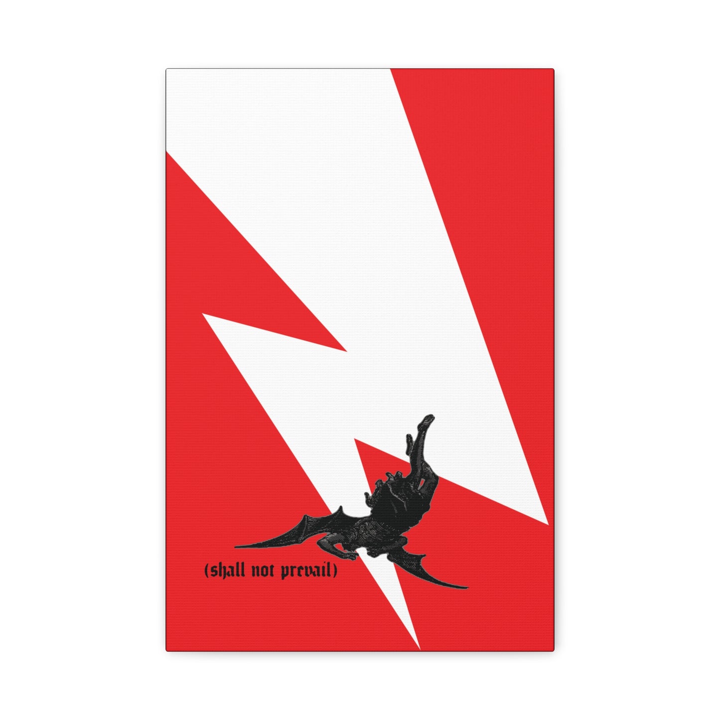 Shall Not Prevail | Satan Fell from Heaven Like Lightning (Luke 10:18) | Minimalist Design | Orthodox Christian Canvas Art