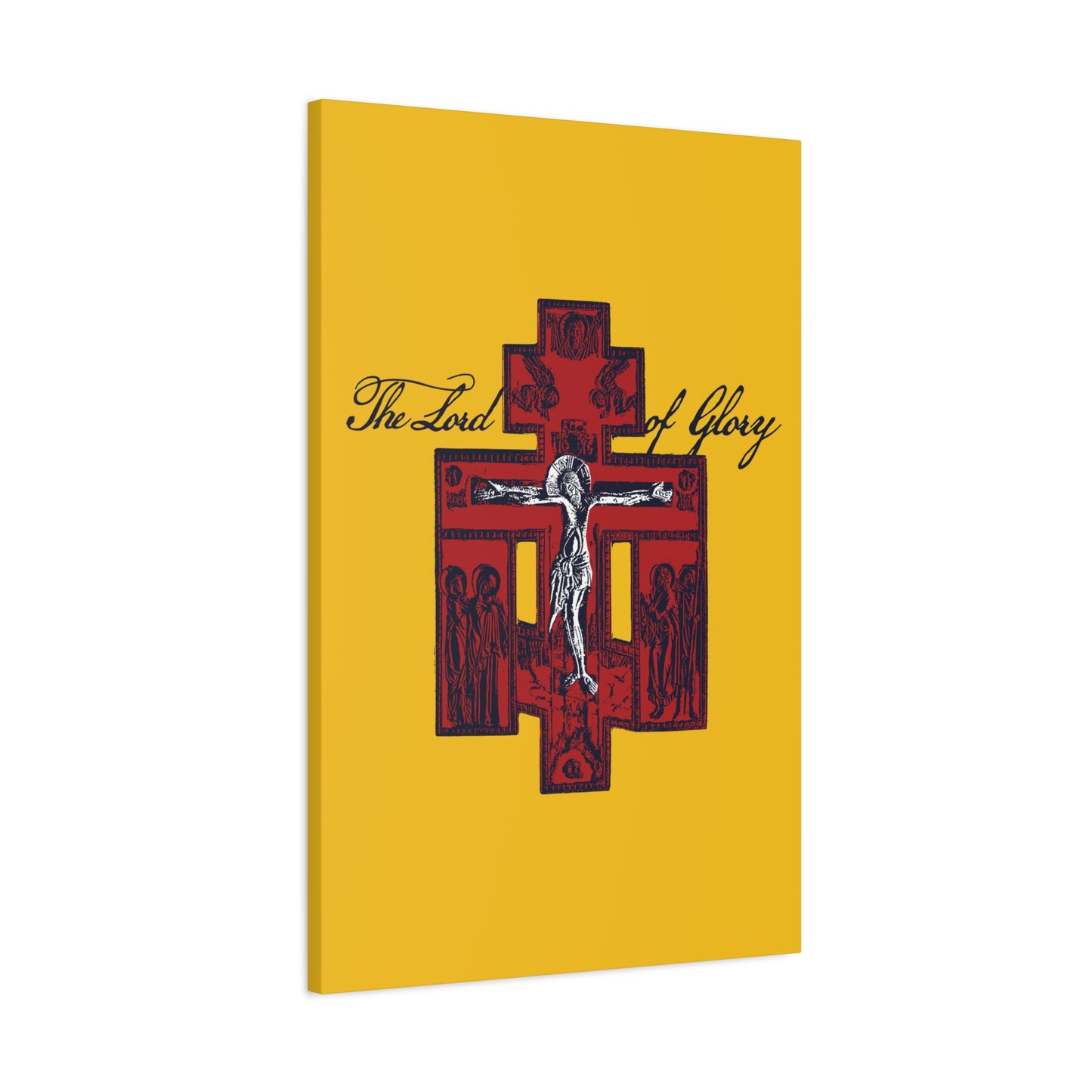 The Lord of Glory | Russian Golgotha Crucifix IconoGraphic (Gold BG) | 1 Corinthians 2:8 | Orthodox Christian Canvas Art