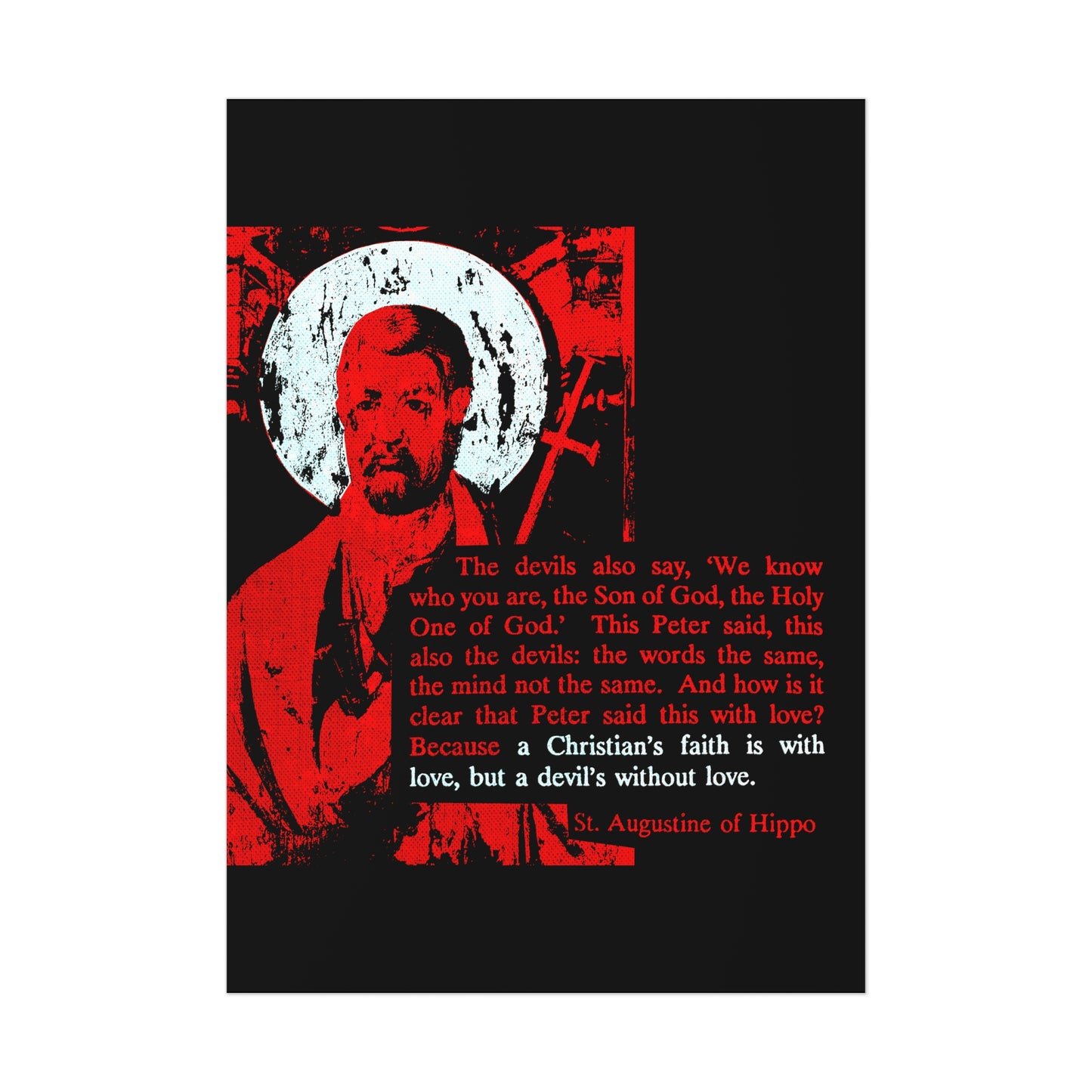 The Devil's Faith is Without Love (St. Peter, St. Augustine) No. 1 |  Orthodox Christian Art Poster