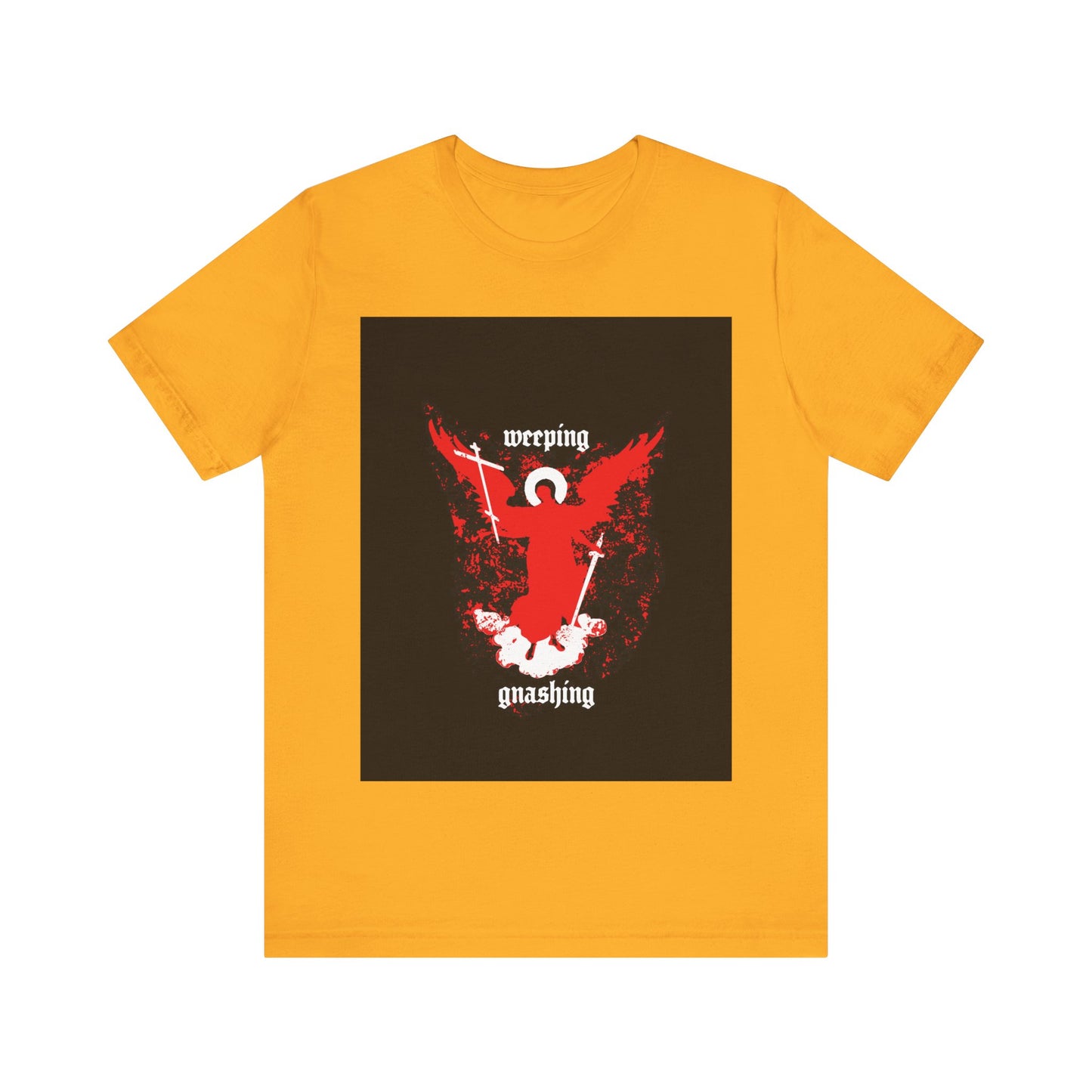 Weeping and Gnashing (Matthew 13:41, Apocalypse Angel IconoGraphic) No. 1 | Orthodox Christian T-Shirt