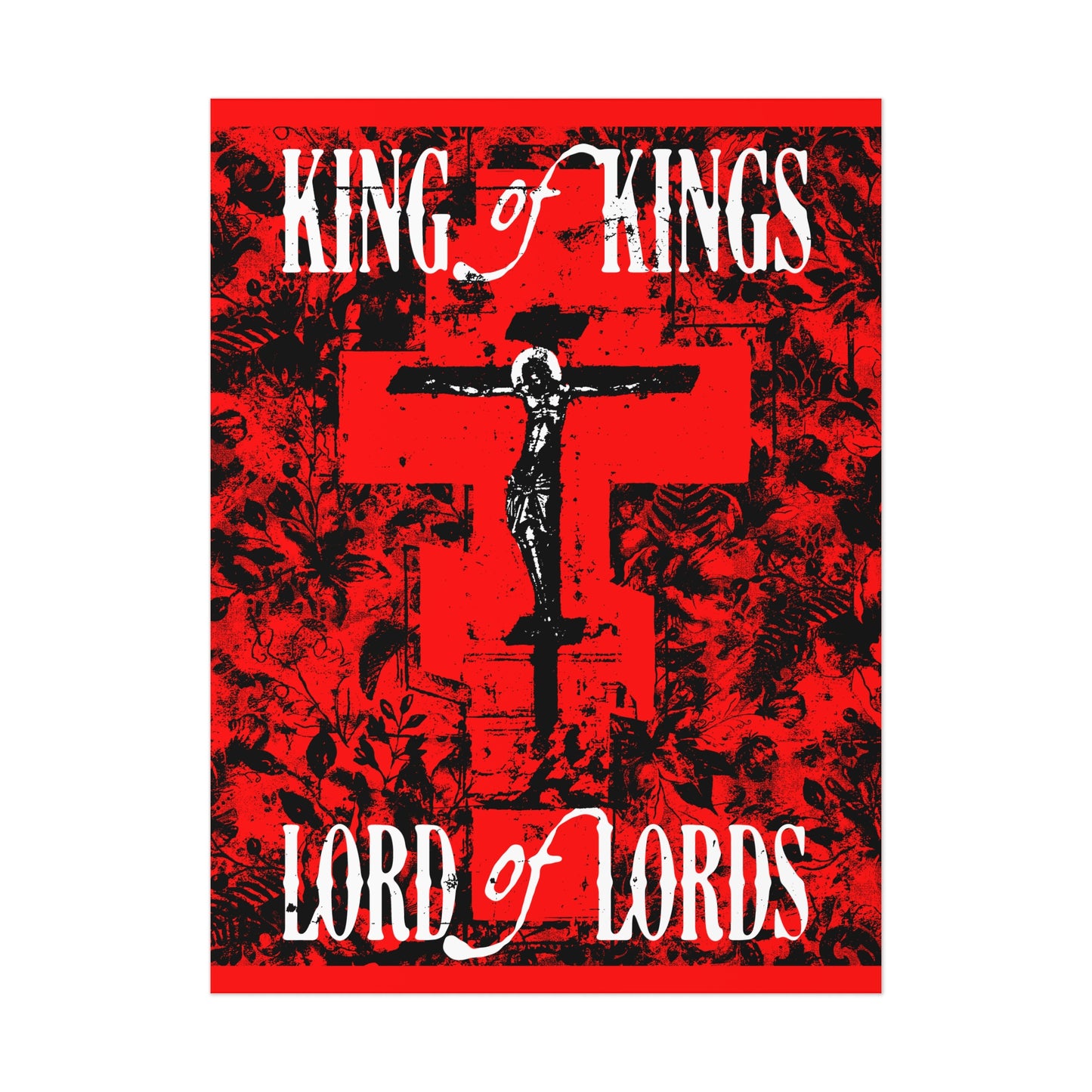 King of Kings, Lord of Lords (Jesus Christ Crucifix IconoGraphic) No. 1 | Orthodox Christian Art Poster