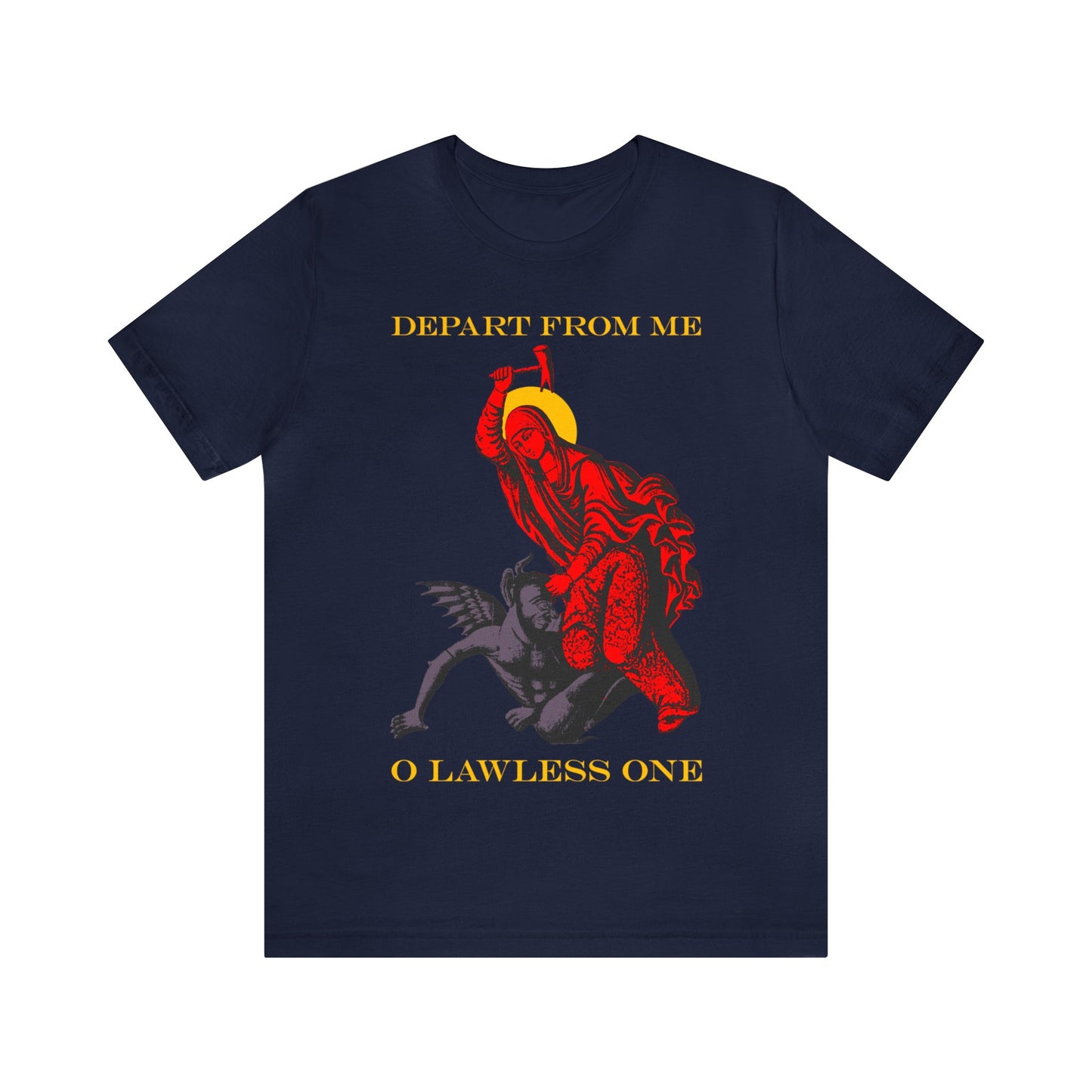 St Marina IconoGraphic (Depart from Me O Lawless One) No. 1 | Orthodox Christian T-Shirt