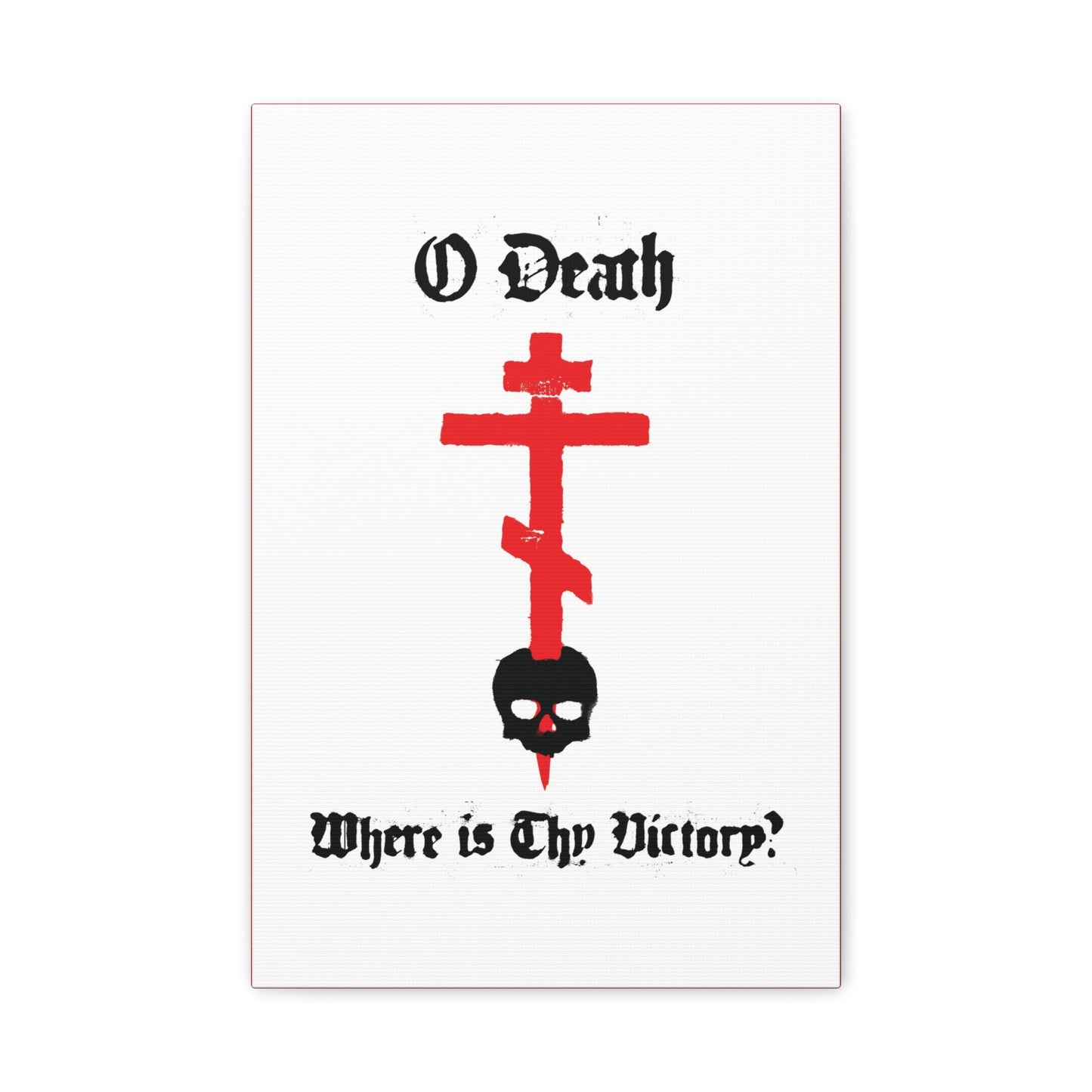 O Death Where is Thy Victory? 1 Cor 15:55 | Cross Stabbing Skull | Spraypaint Aesthetic | Orthodox Christian Canvas Art