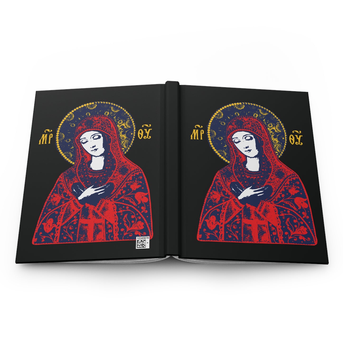 Joy of All Joys Tenderness Theotokos Iconographic Based on Traditional Orthodox Iconography | Red Design | Orthodox Christian Hardcover Journal
