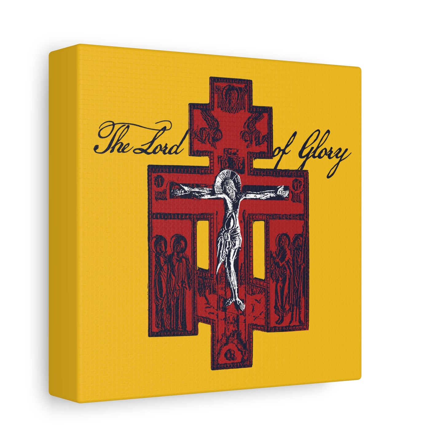 The Lord of Glory | Russian Golgotha Crucifix IconoGraphic (Gold BG) | 1 Corinthians 2:8 | Orthodox Christian Canvas Art